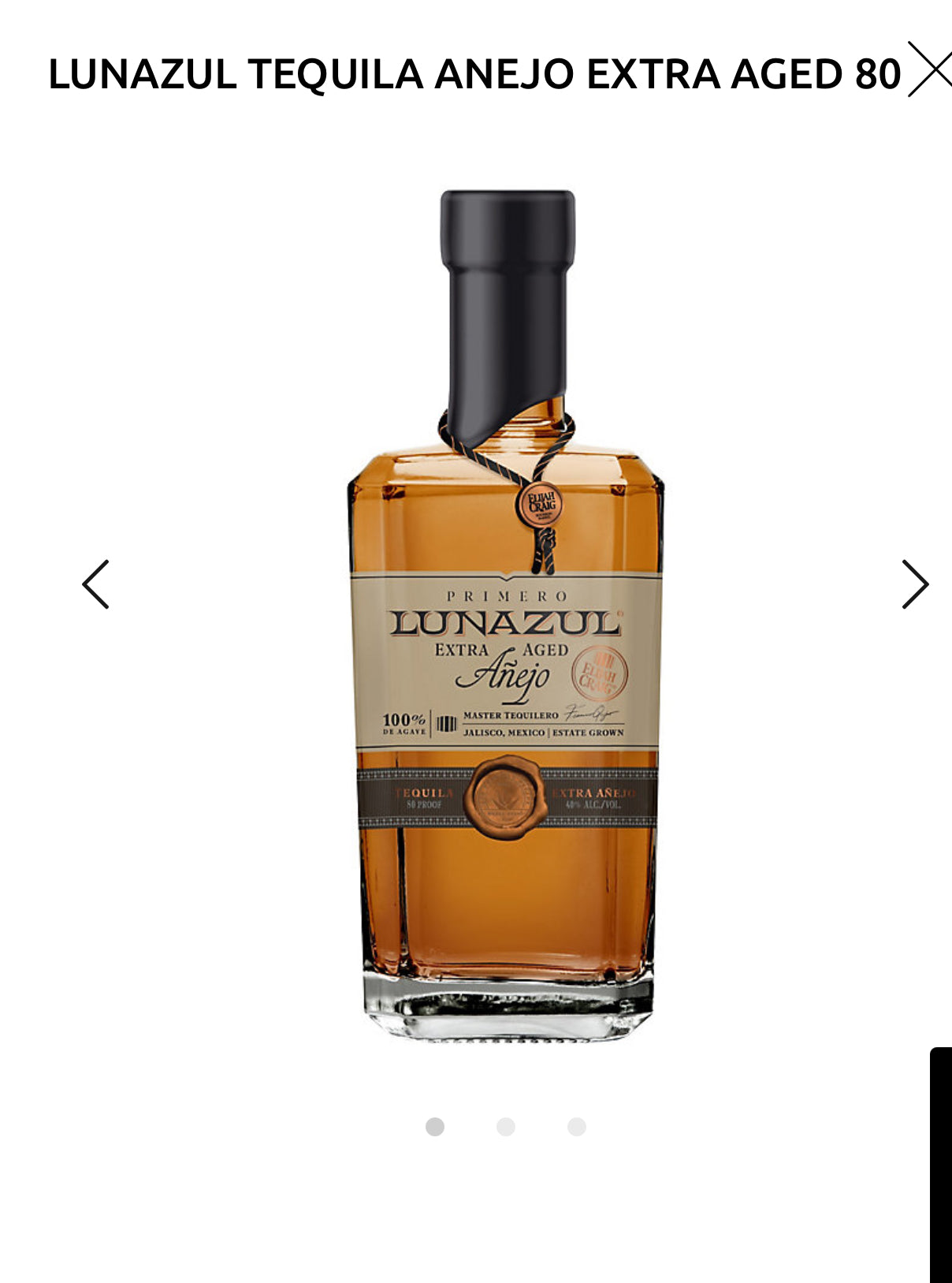 Lunazul Tequila Anejo Extra Aged 80