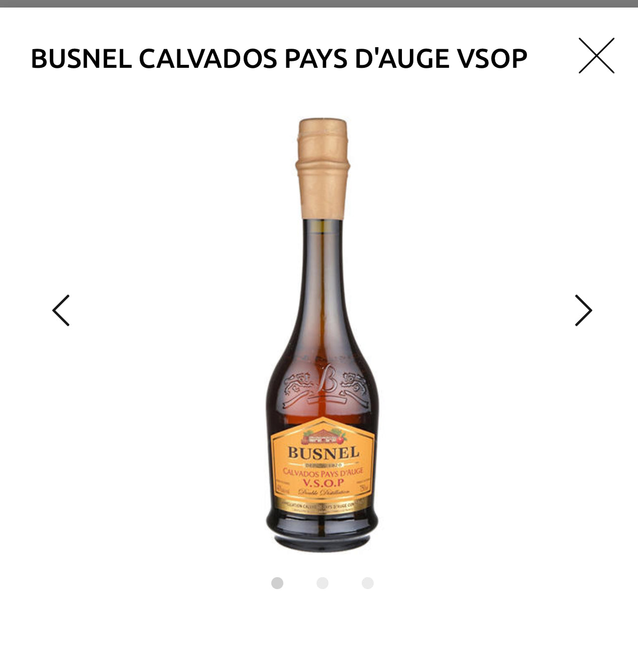 BUSNEL CALVADOS PAYS D'AUGE VSOP