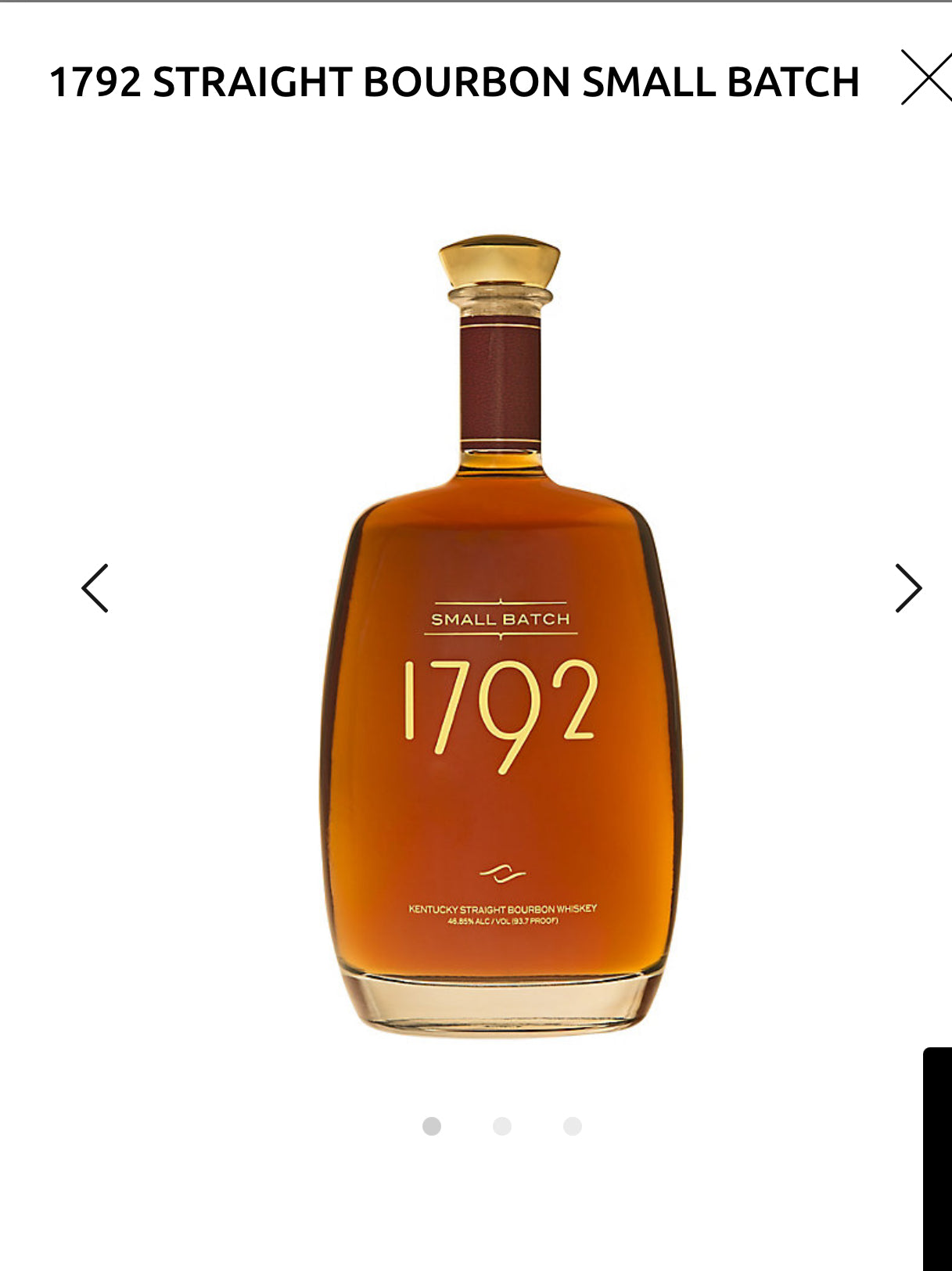 1792 Straight Bourbon Small Batch 93.7 1.75 ml