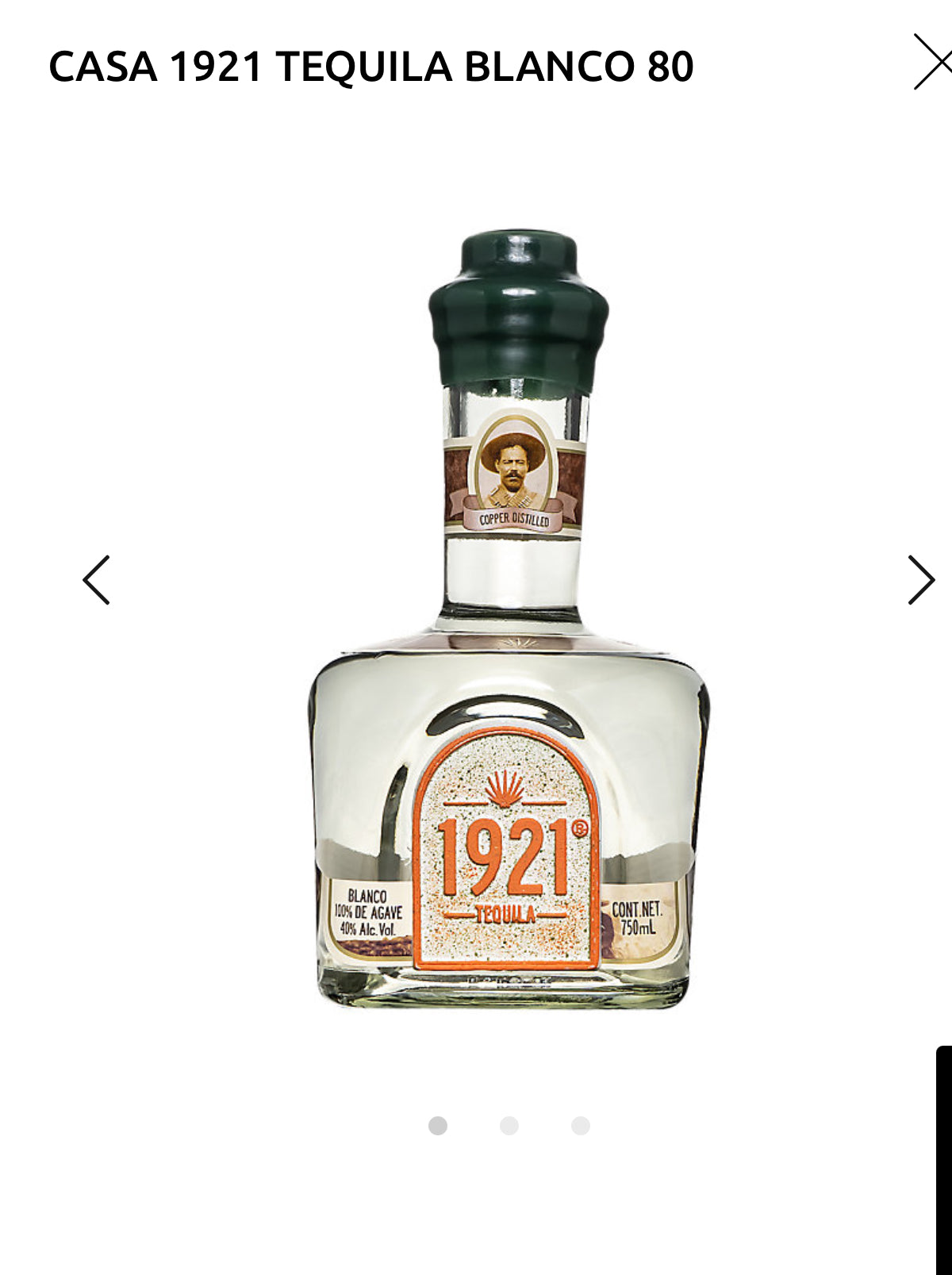 Casa 1921 Tequila Blanco 80