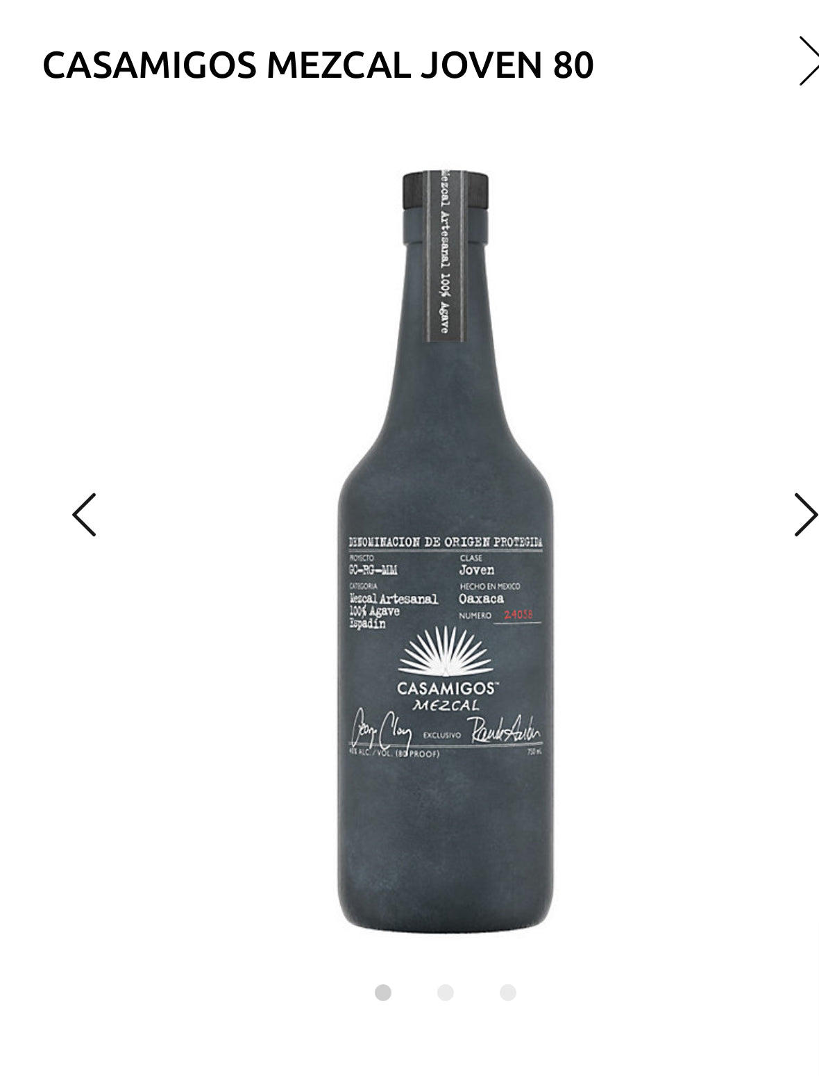 Casamigos Mezcal Joven 80