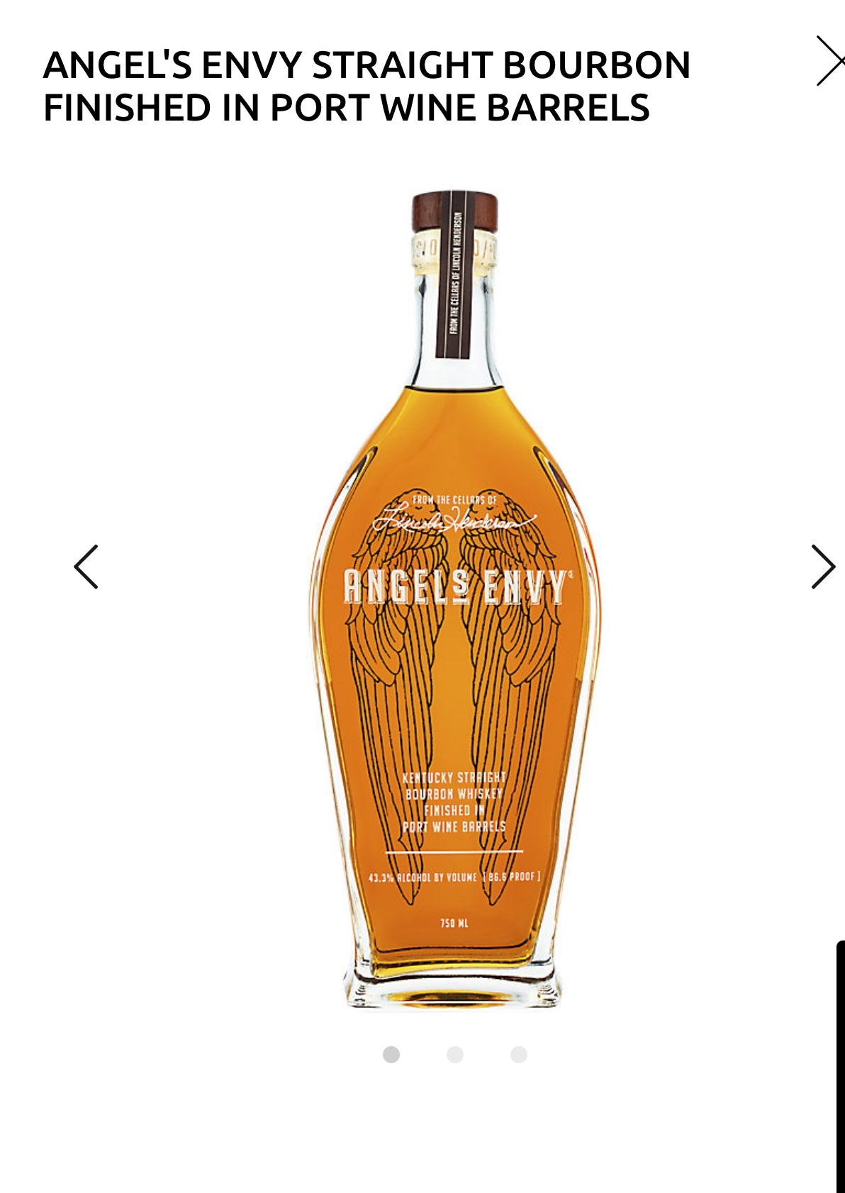 ANGEL'S ENVY STRAIGHT BOURBON FINISHED IN PORT WINE BARRELS