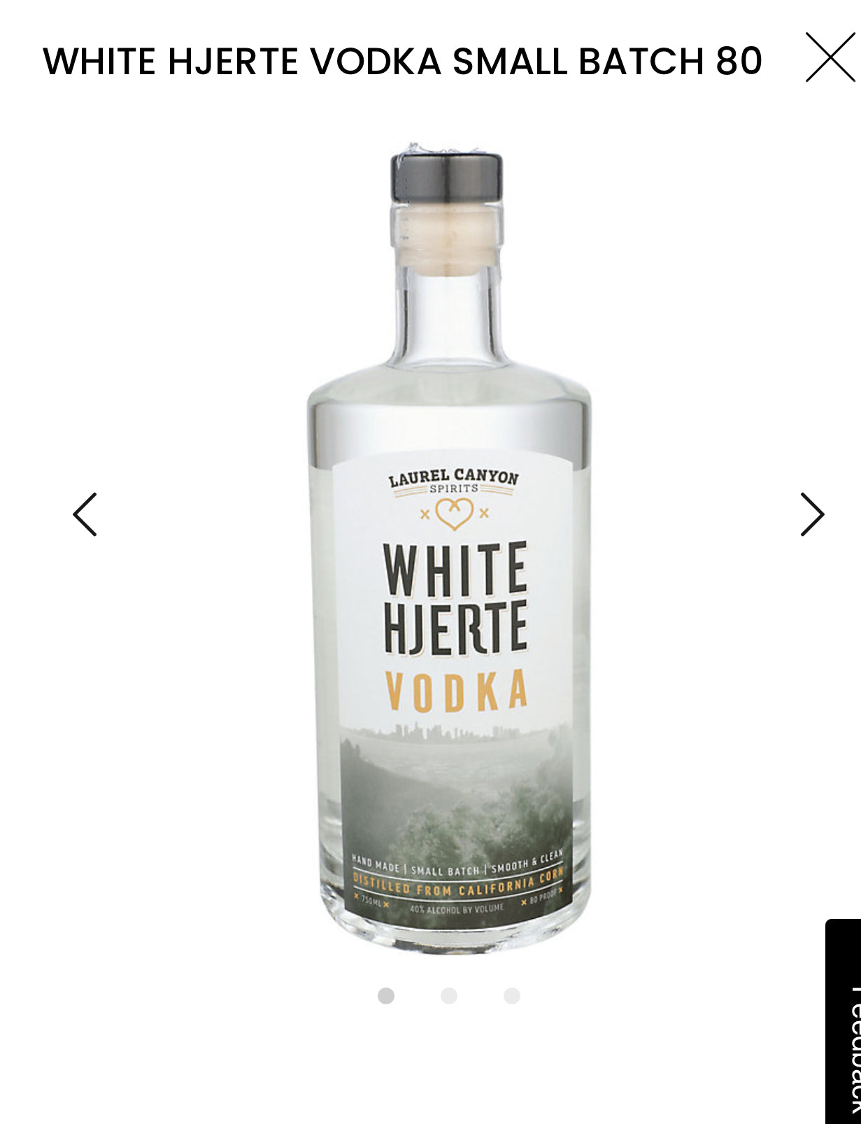 White Hjerte Vodka Small Batch 80