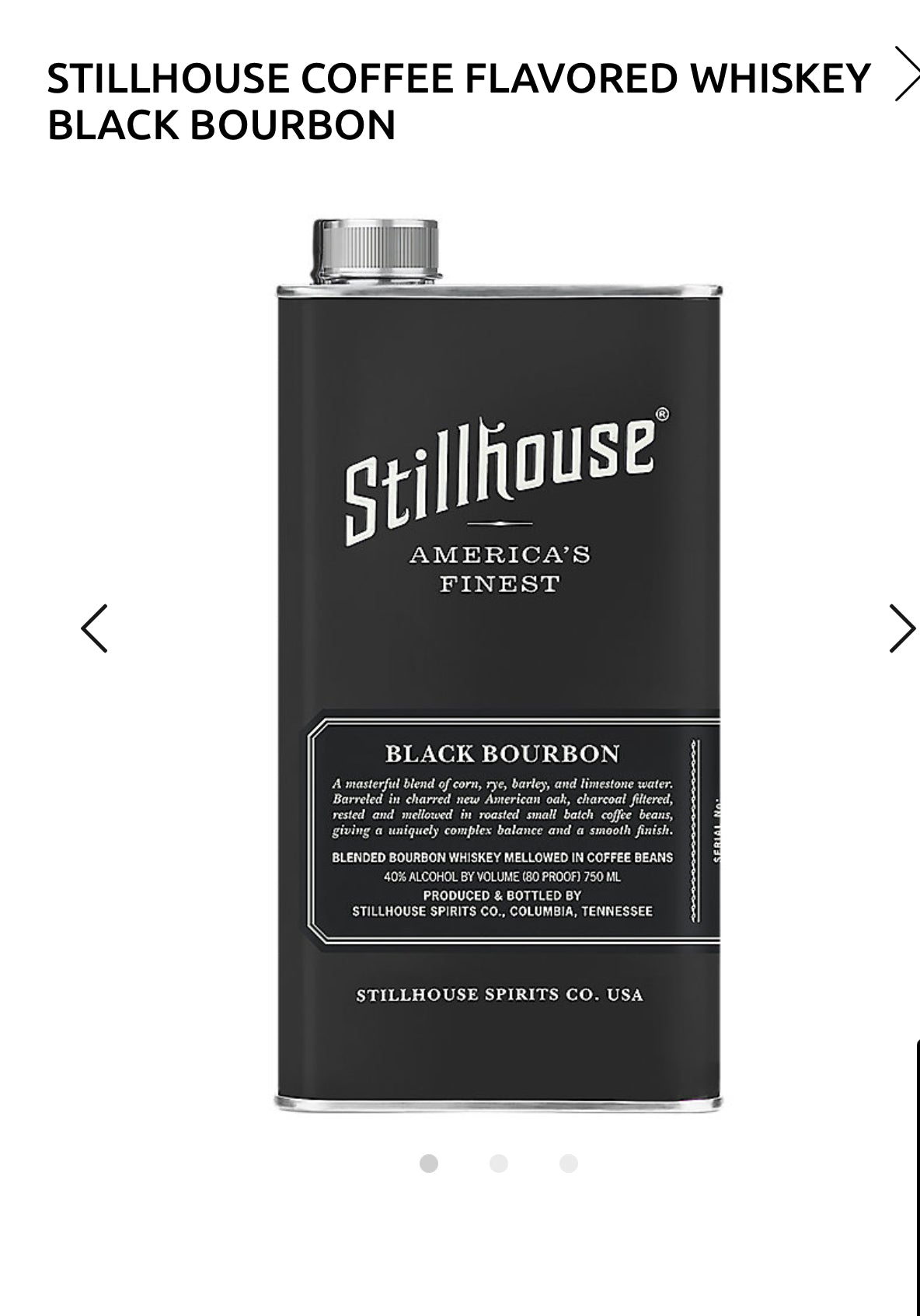 Stillhouse Coffee Flavored Whiskey Stillhouse Black Bourbon 80