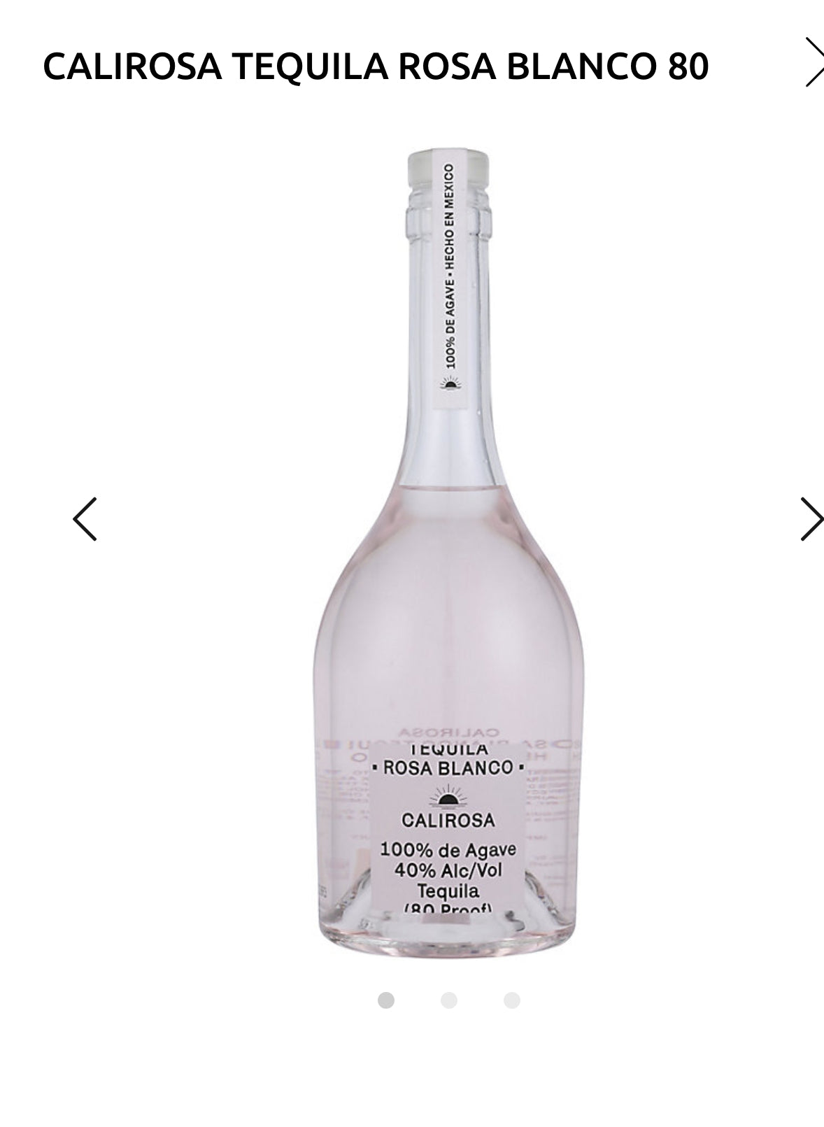 Calirosa Tequila Rosa Blanco 80