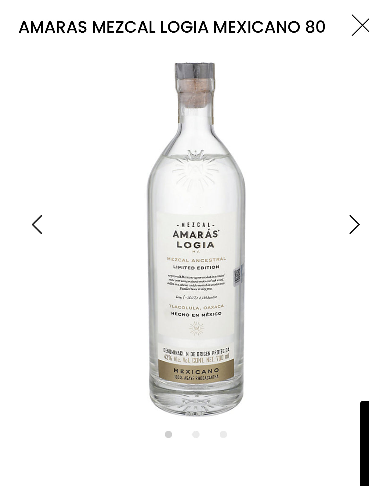 Amaras Mezcal Ancestral Ma Joven Logia C2 Horno 92