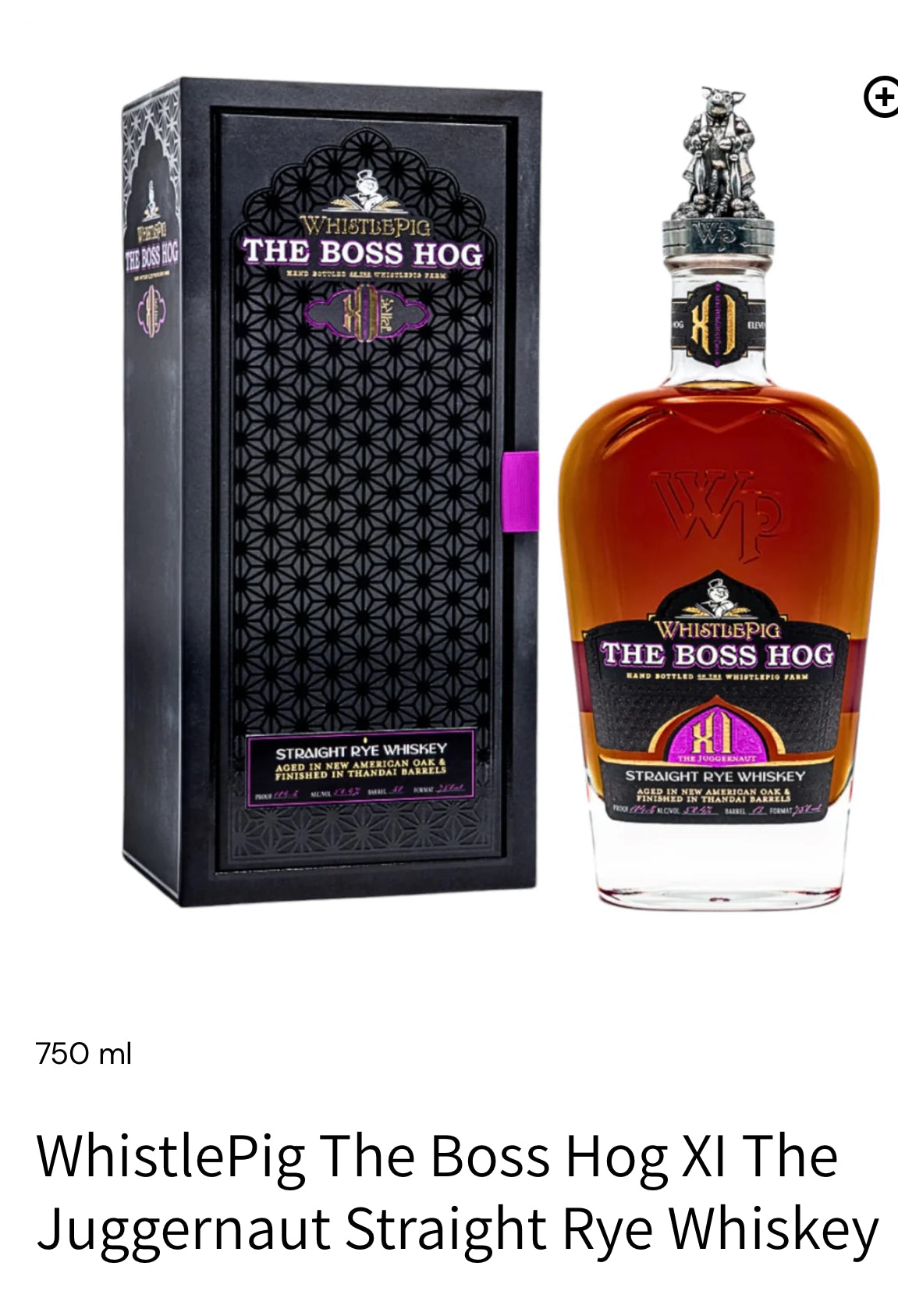 WhistlePig The Boss Hog XI The Juggernaut Straight Rye Whiskey