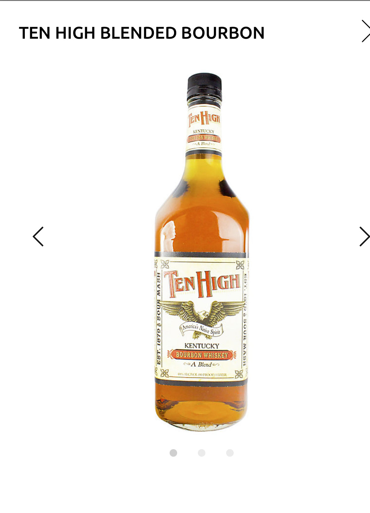 Ten High Blended Bourbon 80 1L