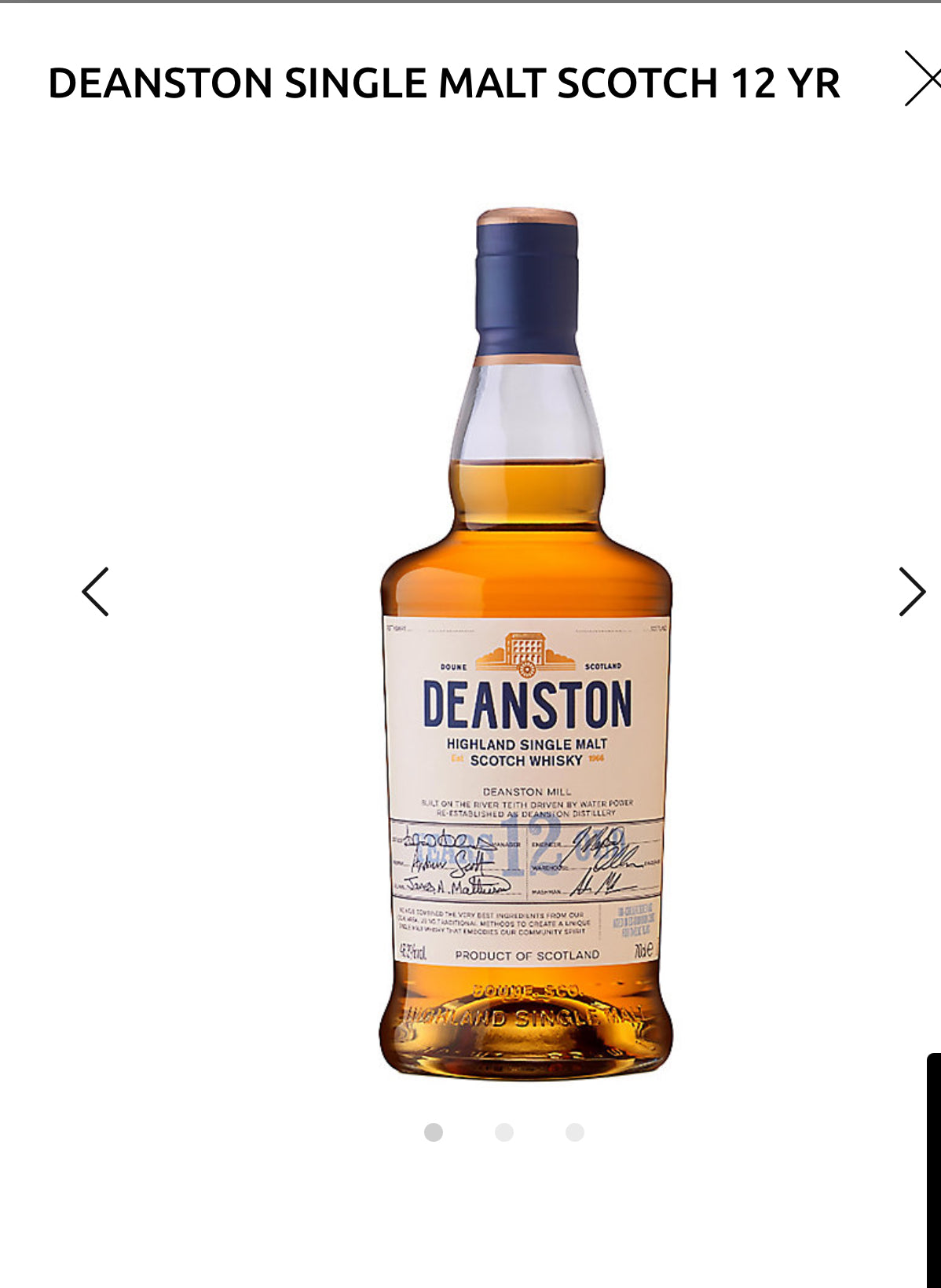 Deanston Single Malt Scotch 12 Yr 92.6