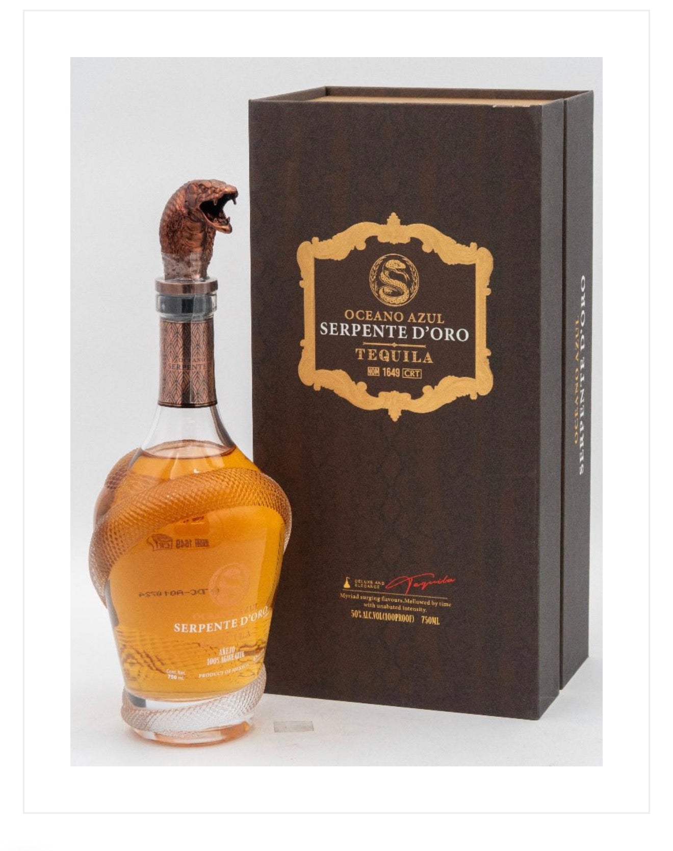 Oceano Azul Serpente D'oro Anejo Tequila 50% ALC.