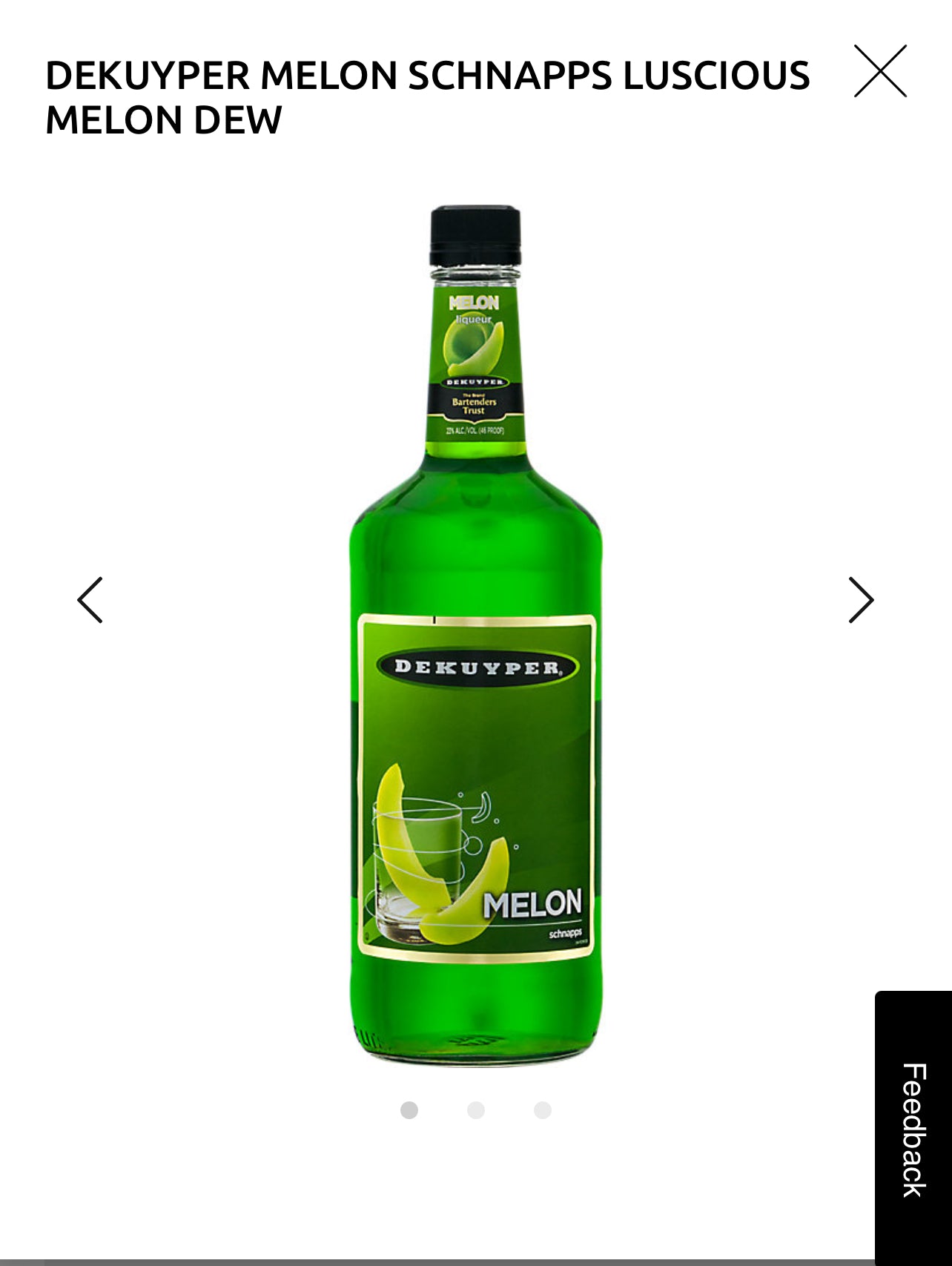 Dekuyper Melon Schnapps Luscious Melon Dew 46