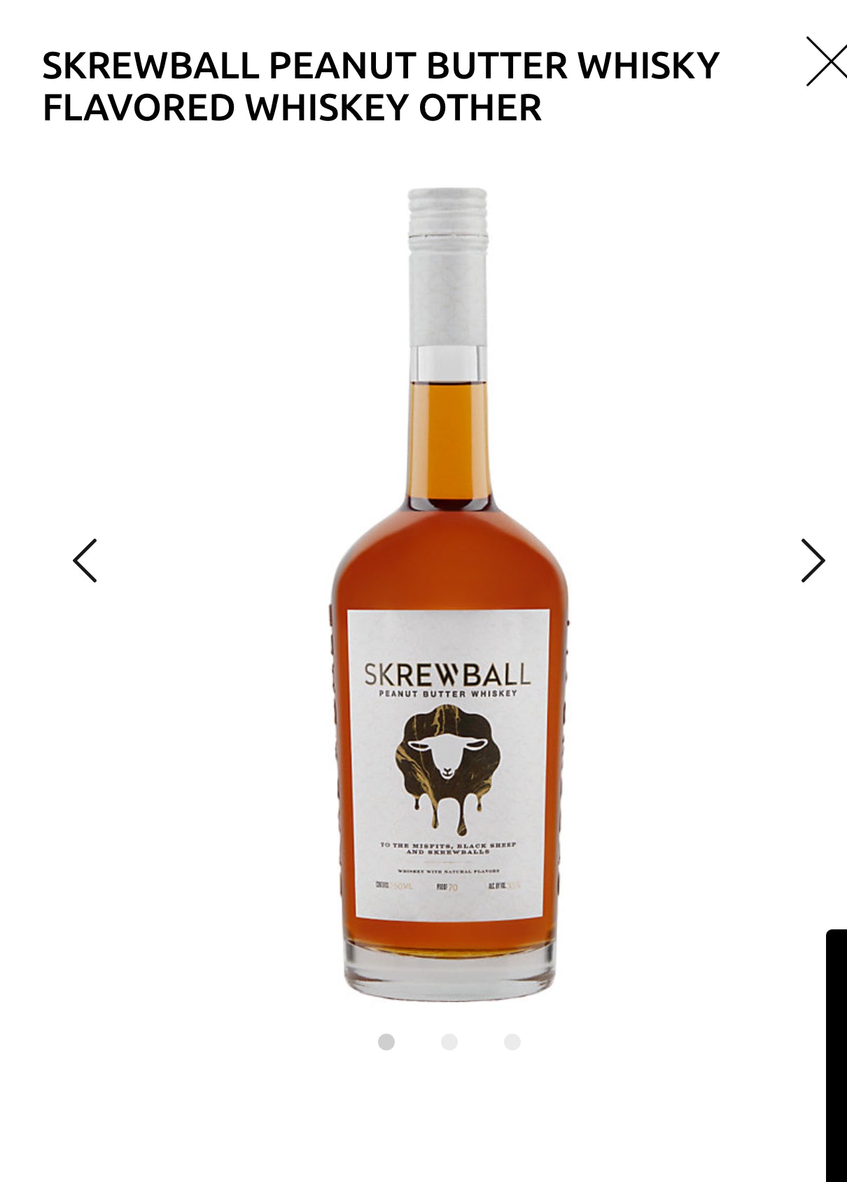 Skrewball Peanut Butter Whiskey 70