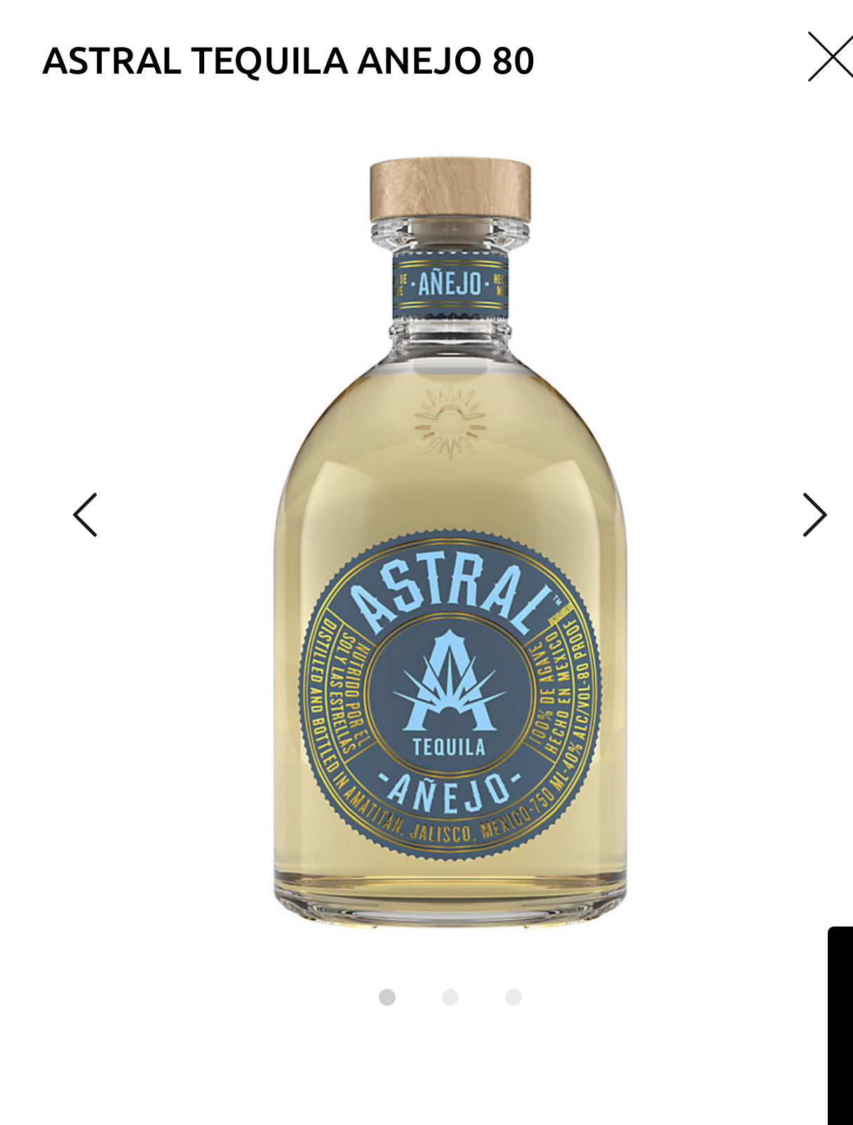 Astral Tequila Anejo 80