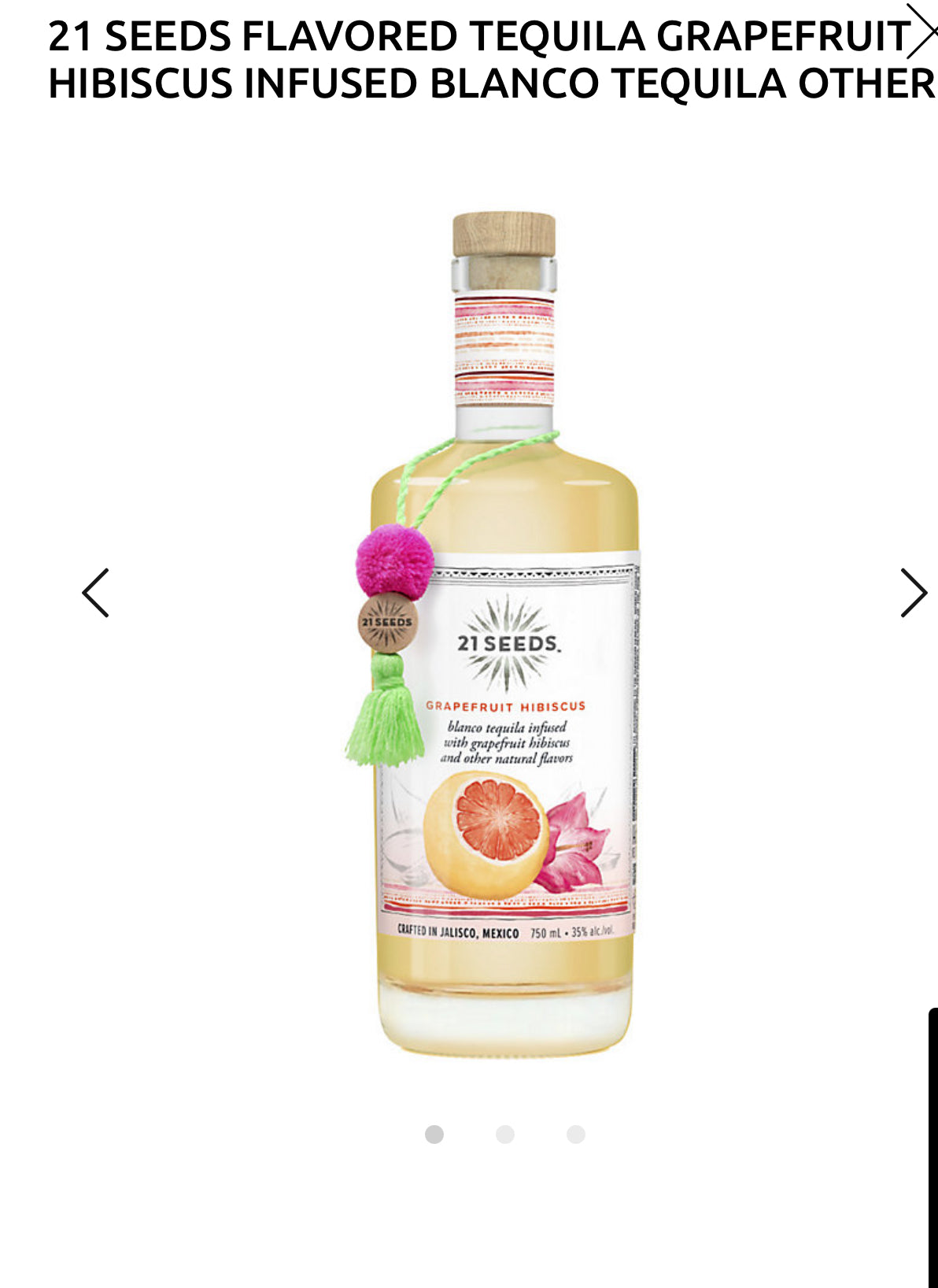 21 Seeds Grapefruit Hibiscus Infused Blanco Tequila 70