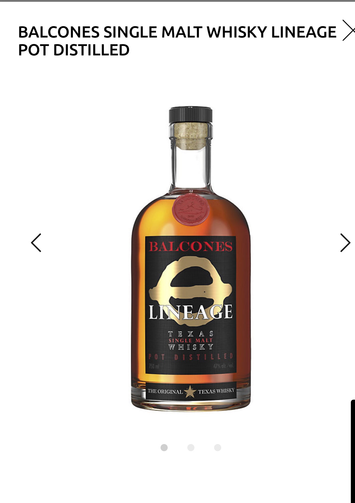 Balcones Texas Single Malt Whisky Lineage 94