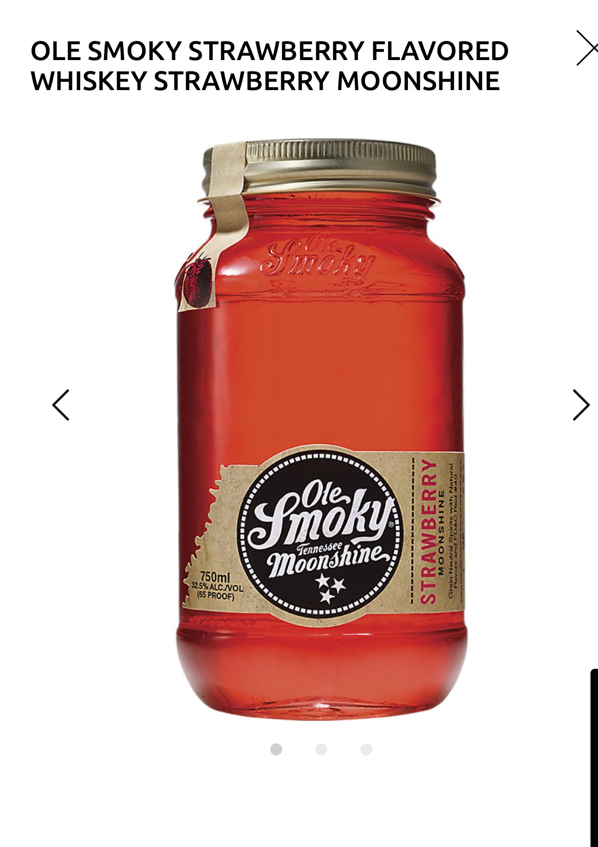 Ole Smoky Strawberry Moonshine 65