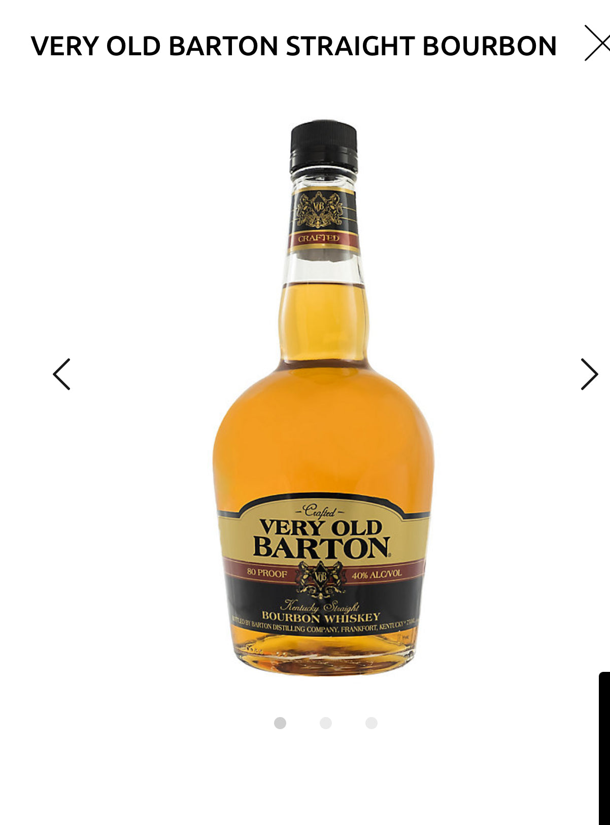 Very Old Barton Straight Bourbon 80