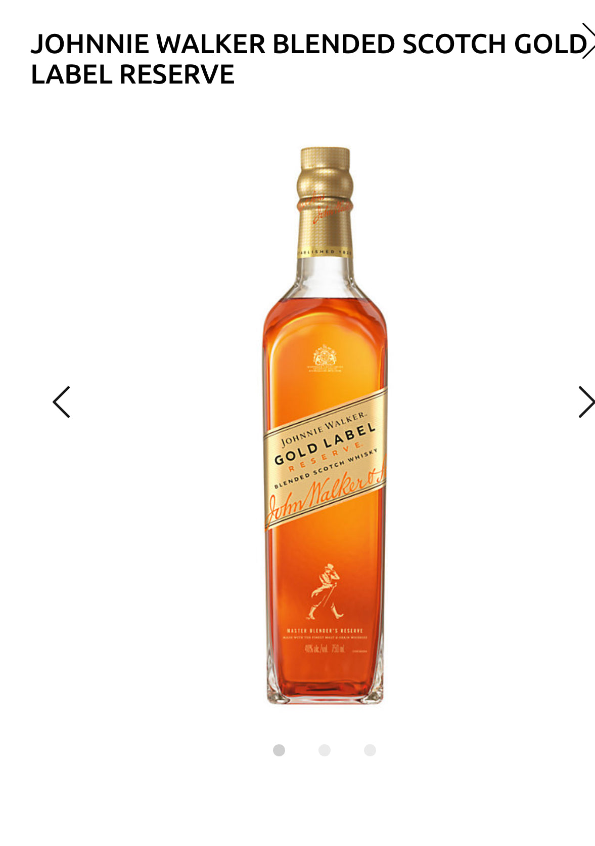 Johnnie Walker Blended Scotch Gold Label Reserve 80