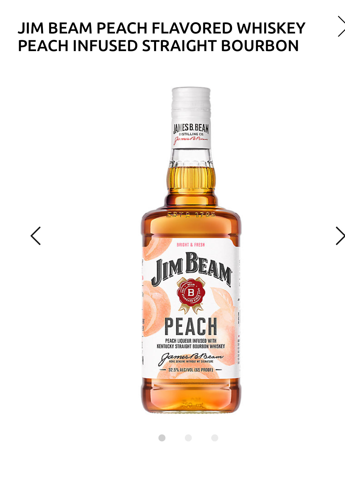 Jim Beam Peach Infused Straight Bourbon