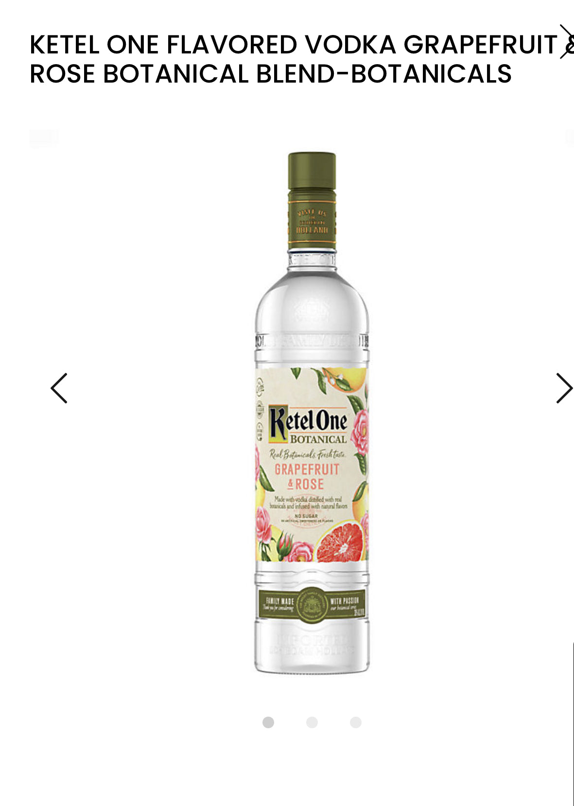 Ketel One Grapefruit & Rose Flavored Vodka Botanical 60