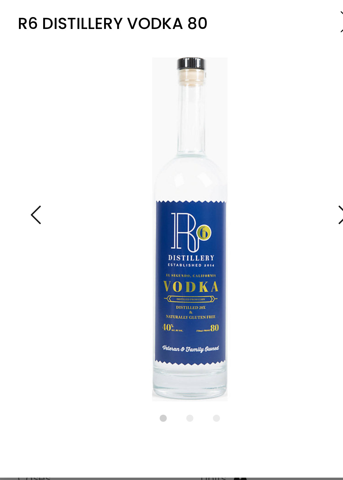 R6 Distillery Vodka 80