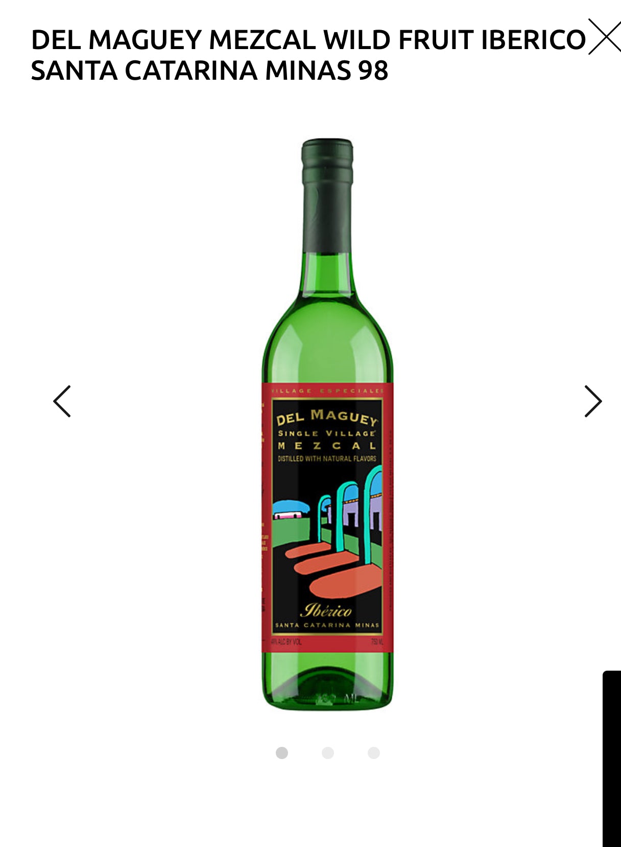 Del Maguey Mezcal Wild Fruit Iberico Santa Catarina Minas 98
