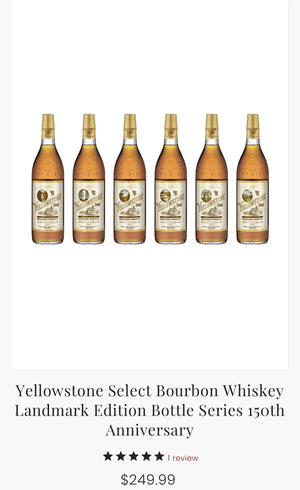 Yellowstone Select Bourbon six pack bundle