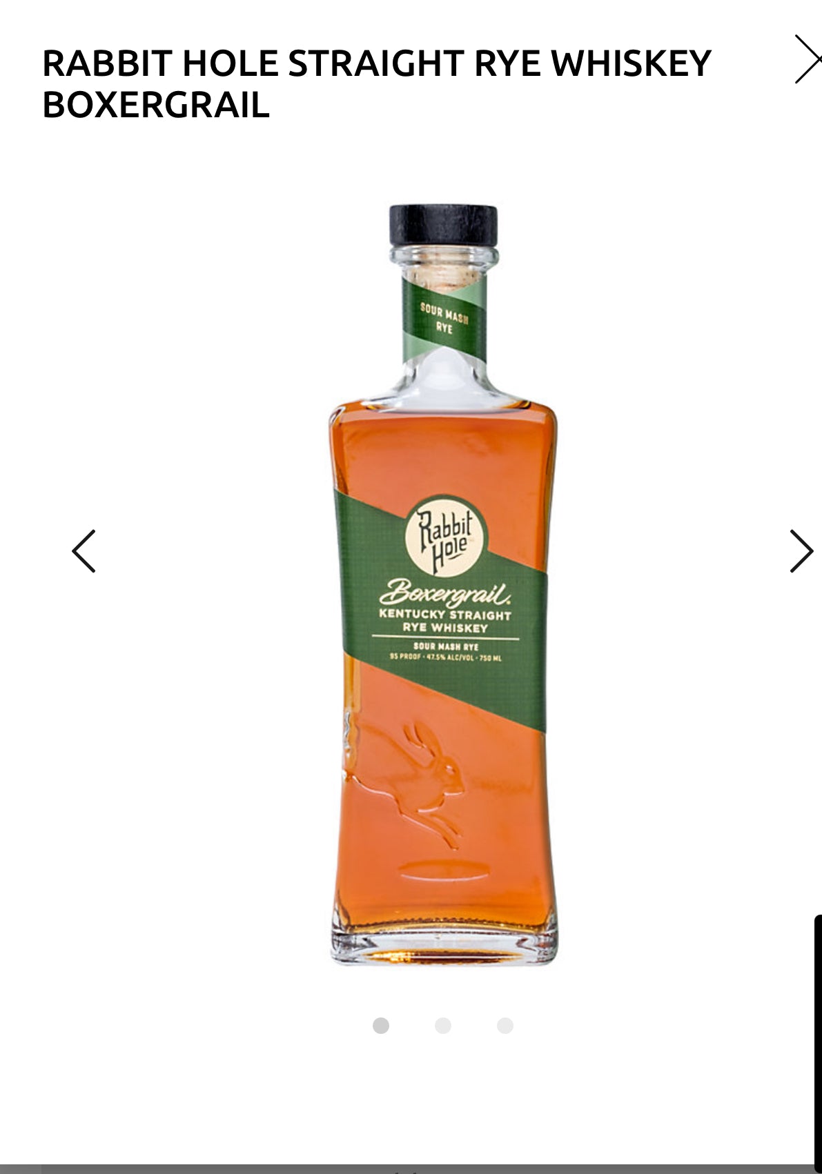 Rabbit Hole Straight Rye Whiskey Boxergrail 95