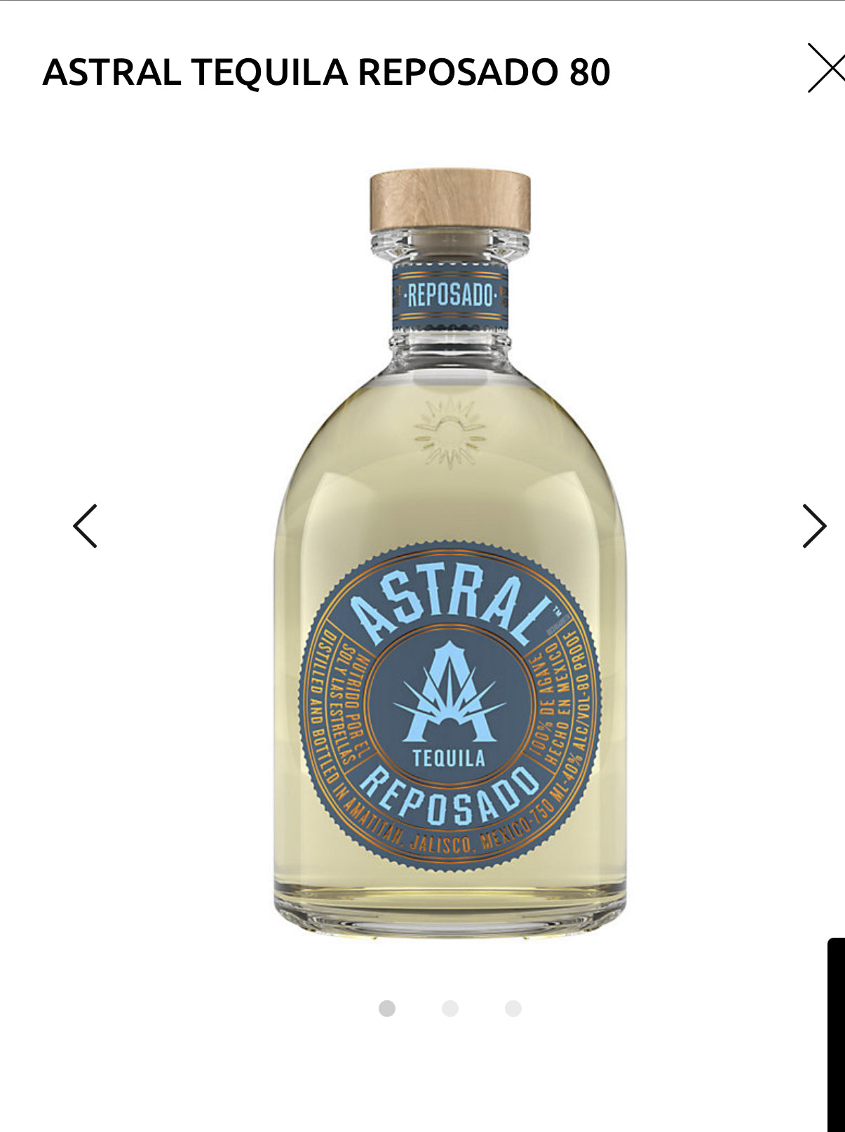 Astral Tequila Reposado 80