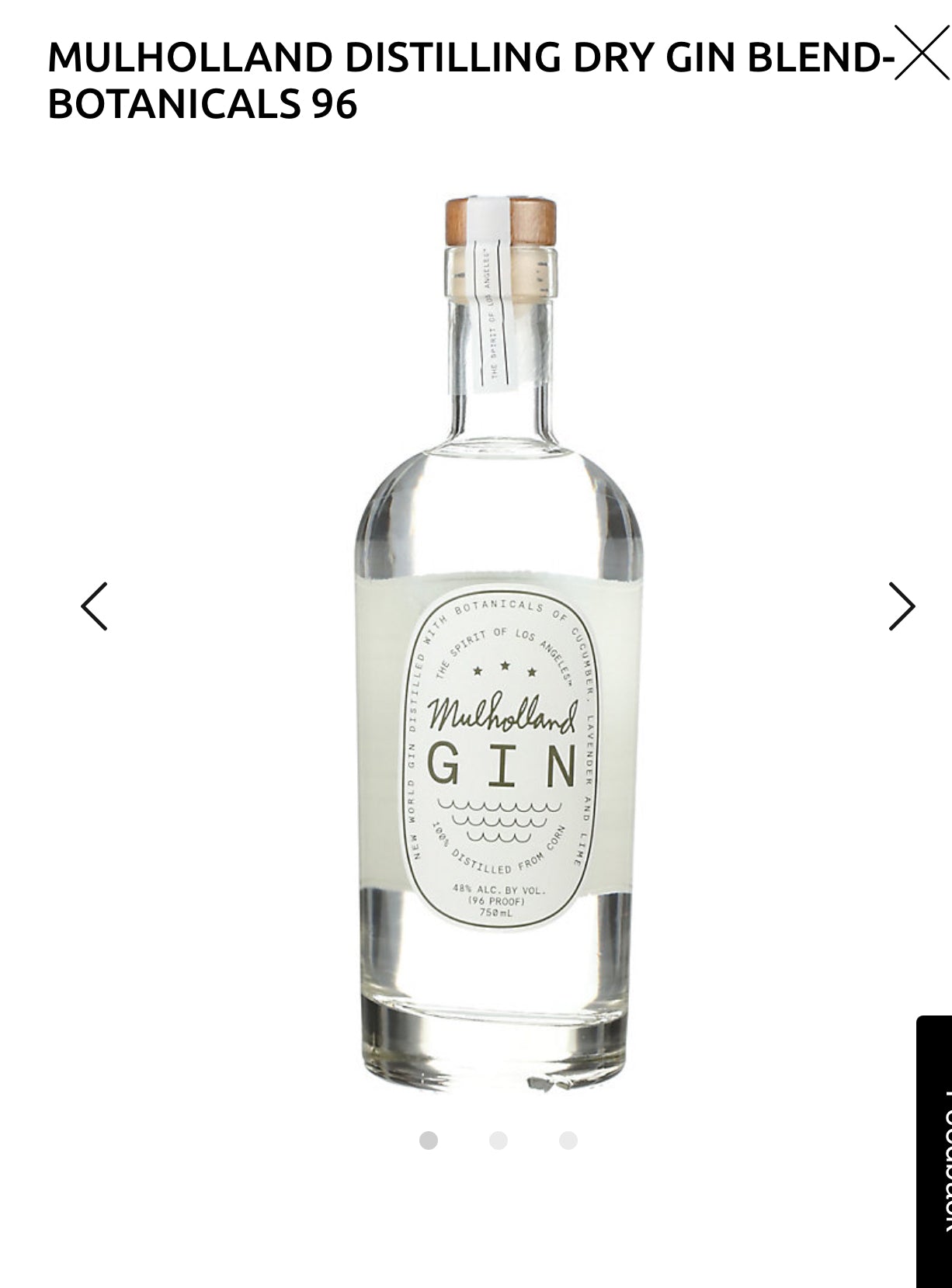 Mulholland Distilling Dry Gin 96