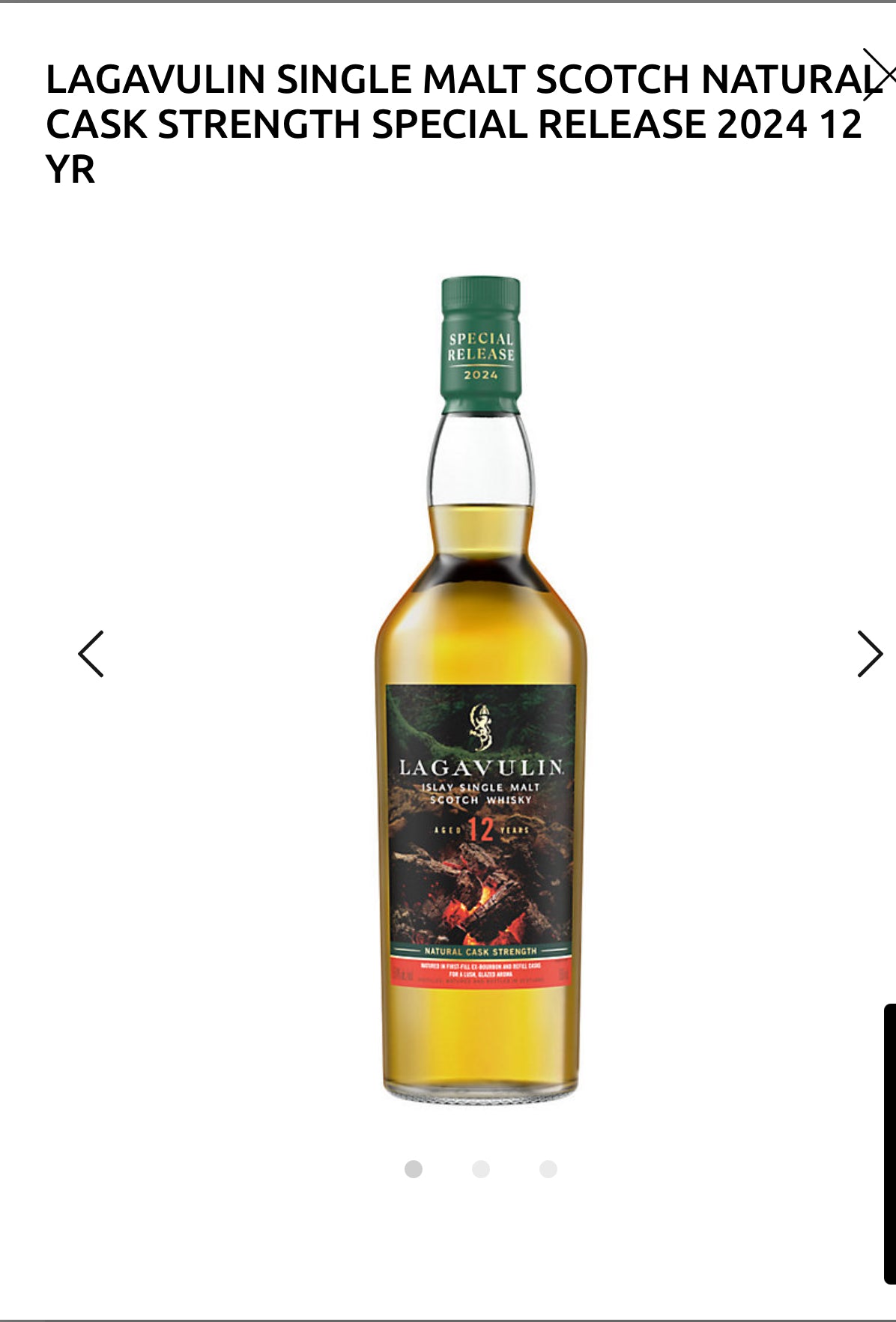 Lagavulin Single Malt Scotch Natural Cask Strength Special Release 2024 12 Yr 114.8