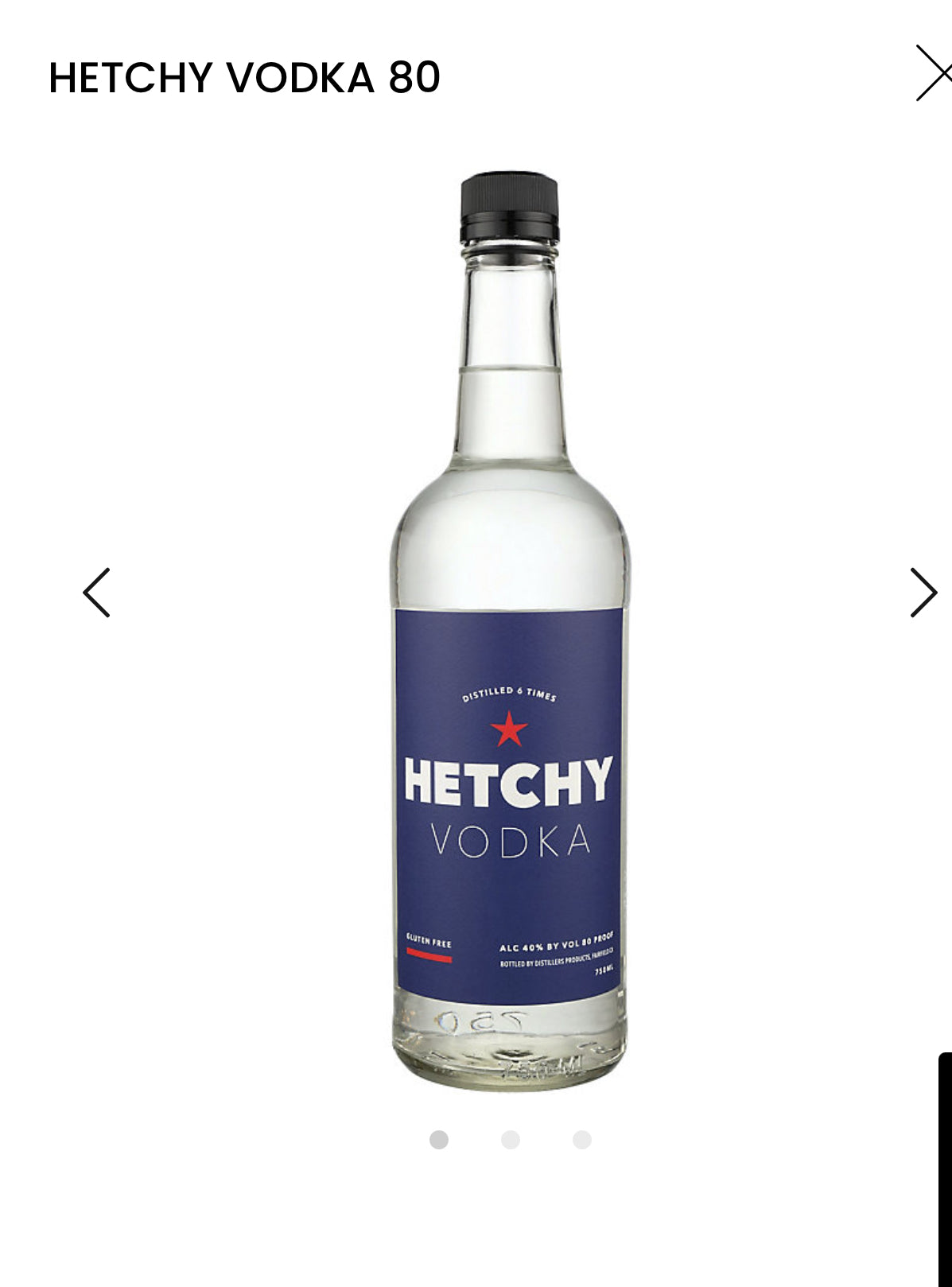 Hetchy Vodka 80