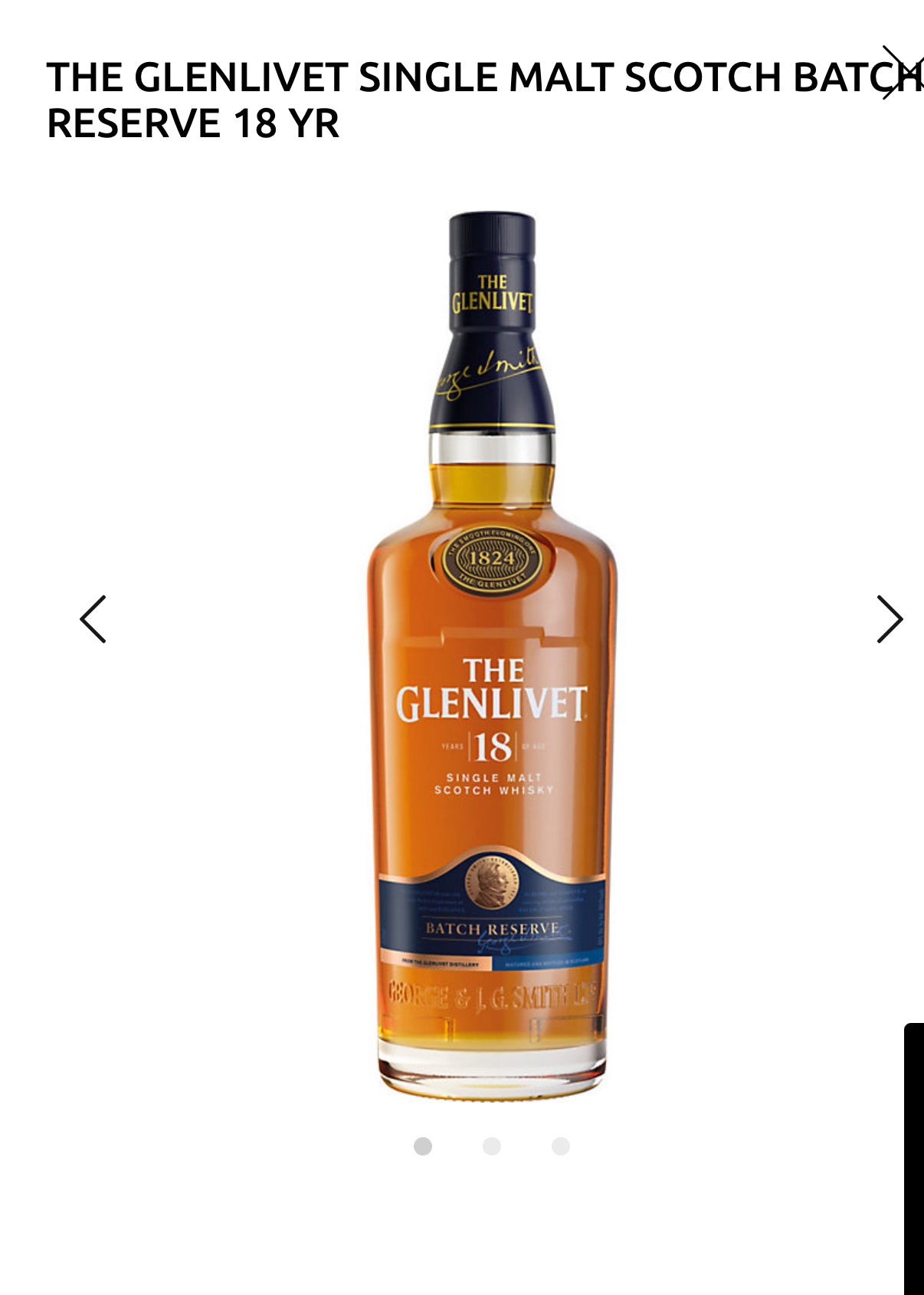 The Glenlivet Single Malt Scotch Batch Reserve 18 Yr 80 With Carton