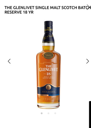 The Glenlivet Single Malt Scotch Batch Reserve 18 Yr 80 With Carton
