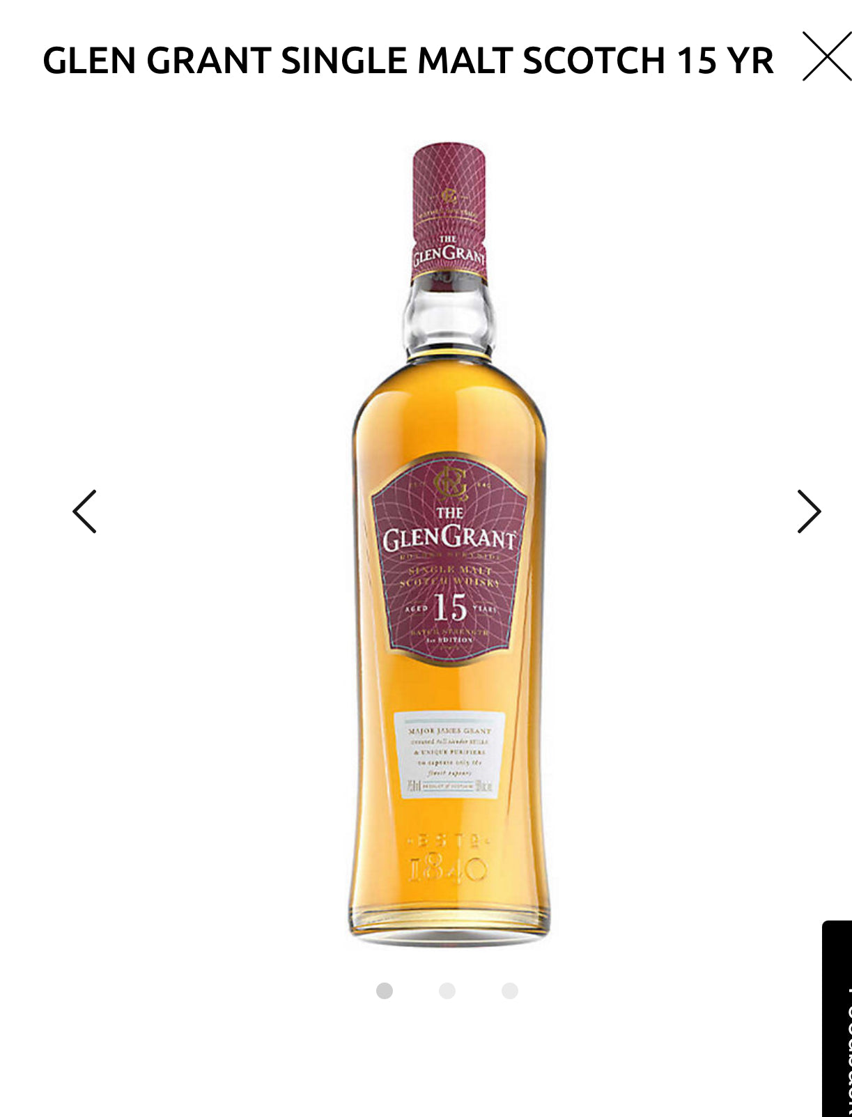 Glen Grant Single Malt Scotch 15 Yr 100