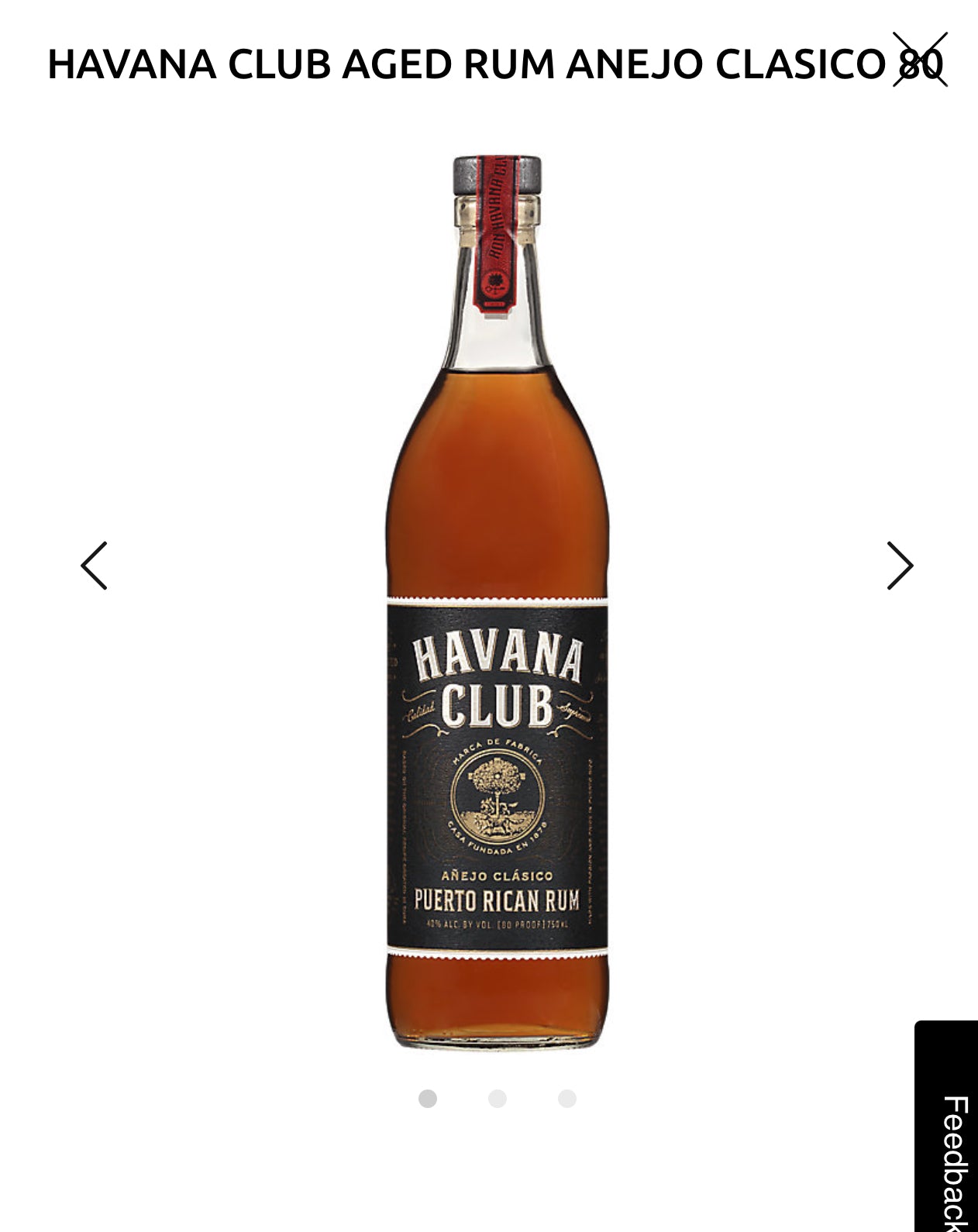 Havana Club Aged Rum Anejo Clasico 80