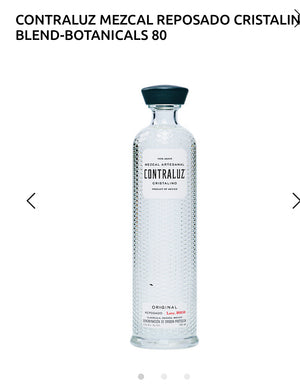 Contraluz Mezcal Artesanal Reposado Cristalino 80