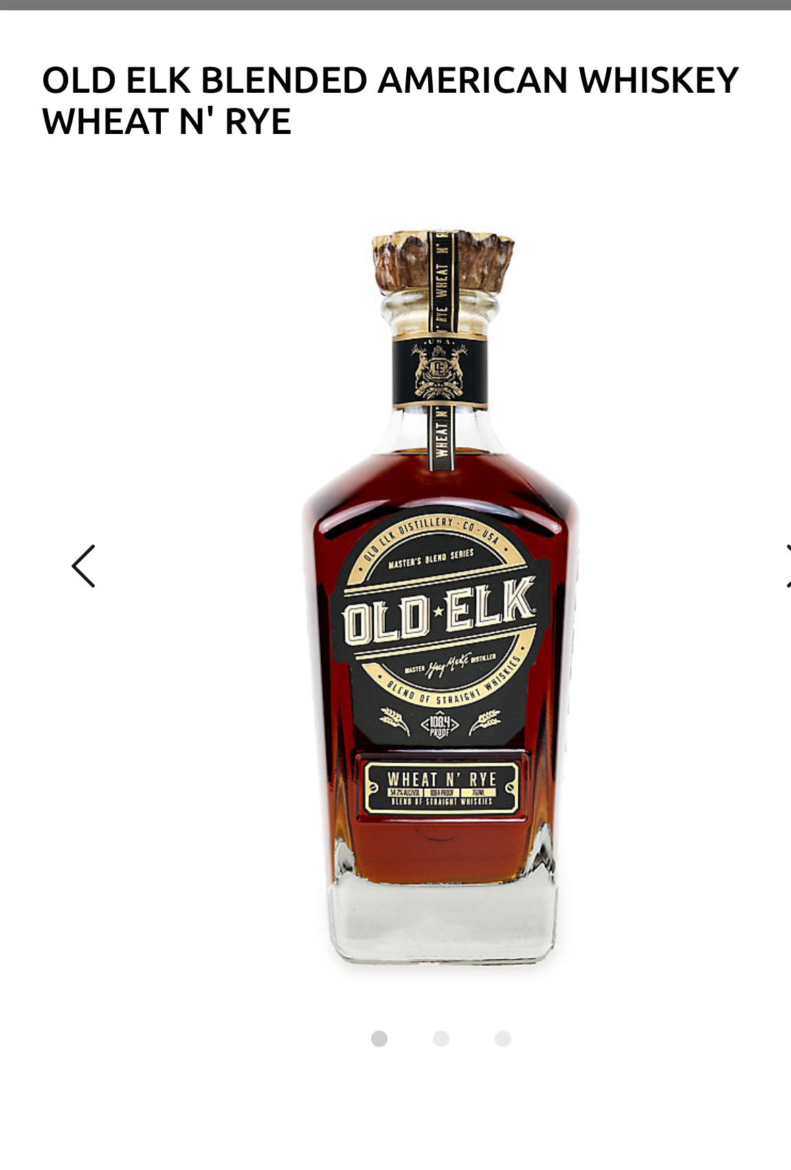 Old Elk Blended American Whiskey Wheat N' Rye 108.4