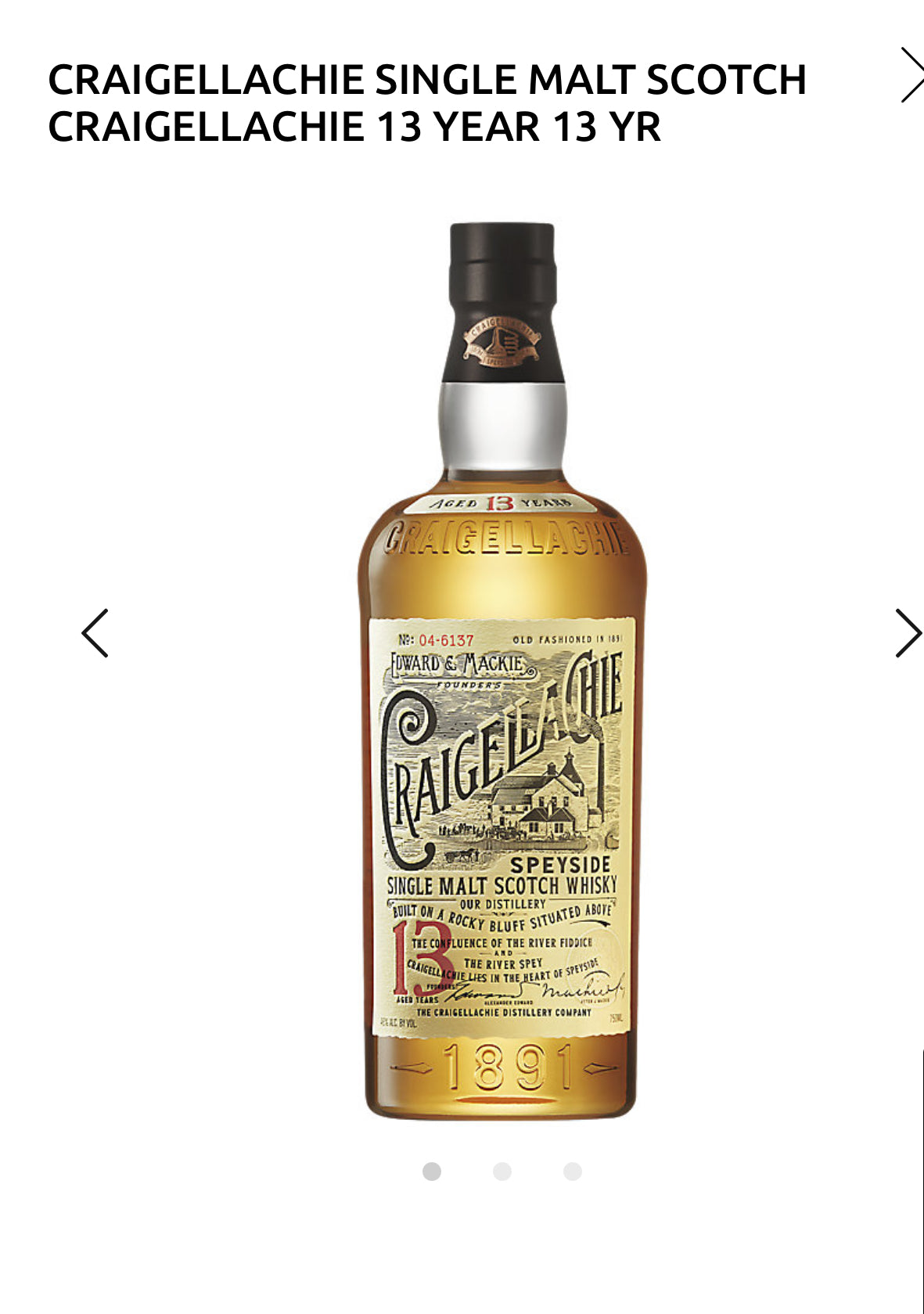 Craigellachie Single Malt Scotch Craigellachie 13 Year 13 Yr 92