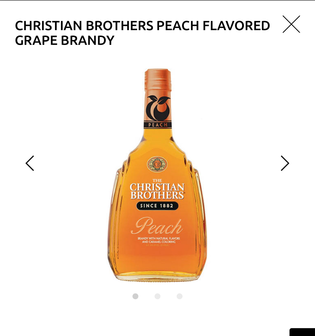 CHRISTIAN BROTHERS PEACH FLAVORED GRAPE BRANDY