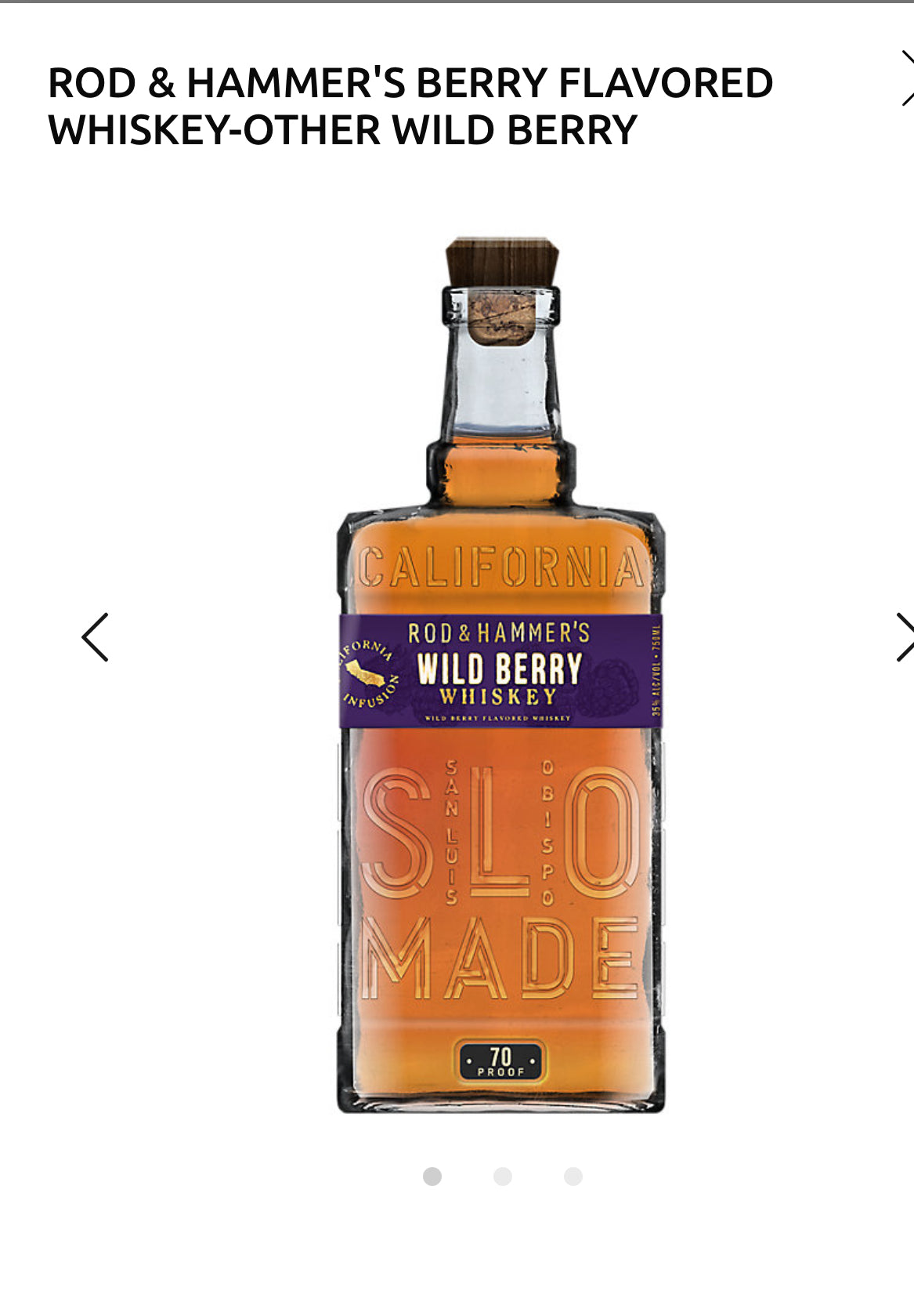 Rod & Hammer's Wild Berry Flavored Whiskey 70
