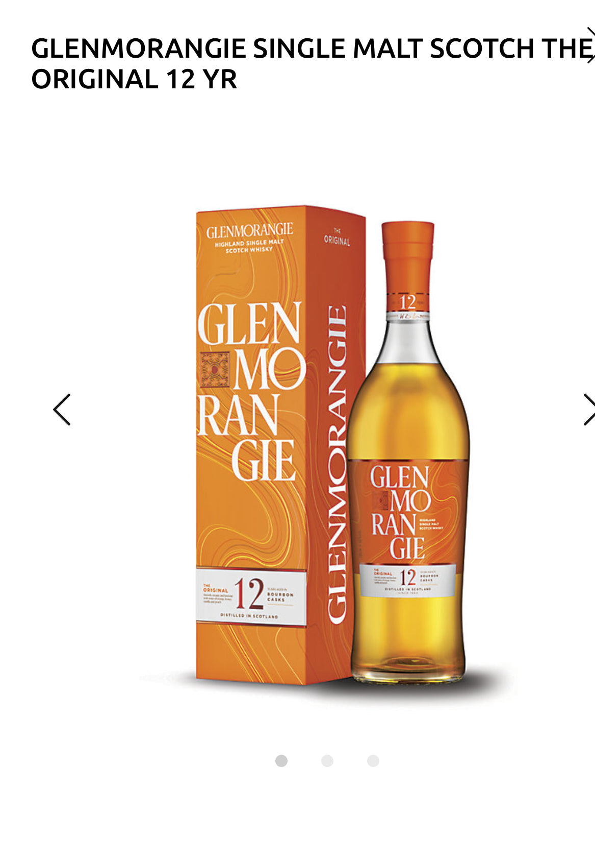Glenmorangie Single Malt Scotch The Original 12 Yr 86 W/ Gift Box