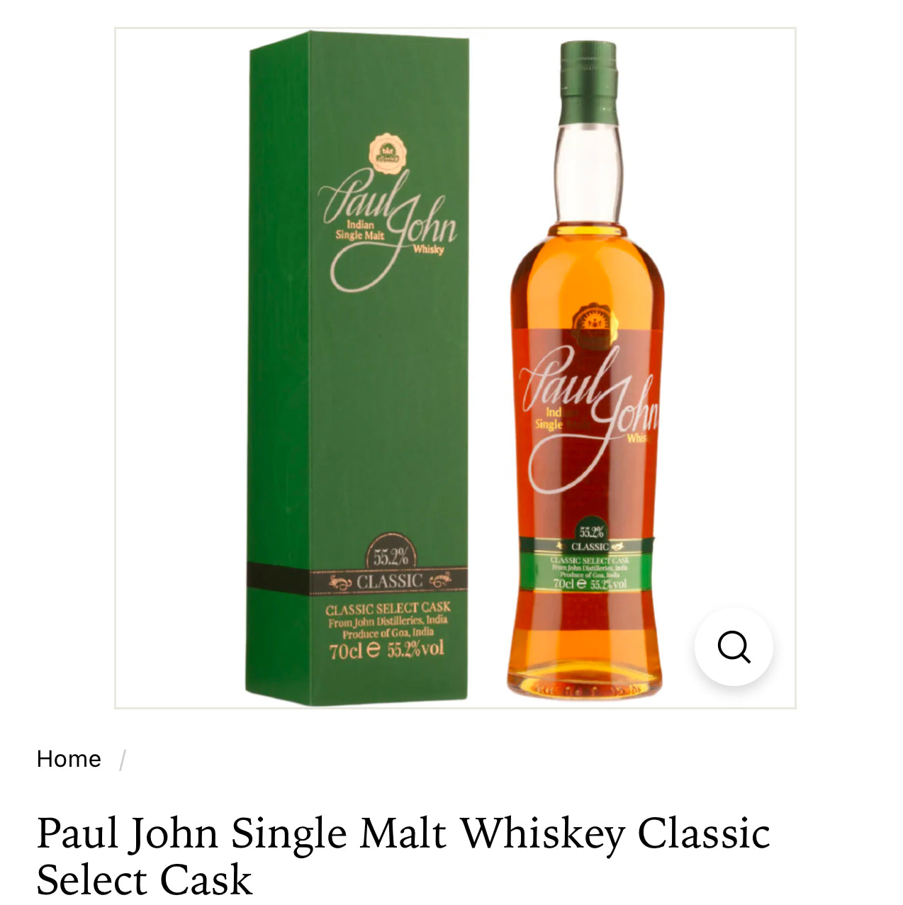 Paul John Single Malt Whisky Classic Select Cask 110.4