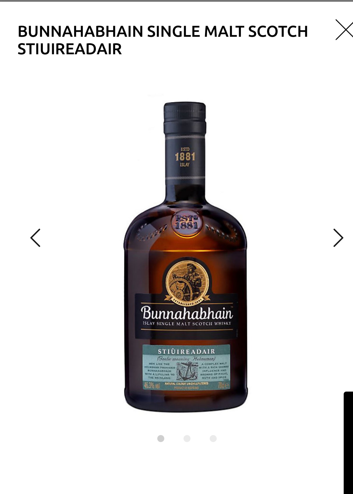 Bunnahabhain Single Malt Scotch Stiuireadair 92.6