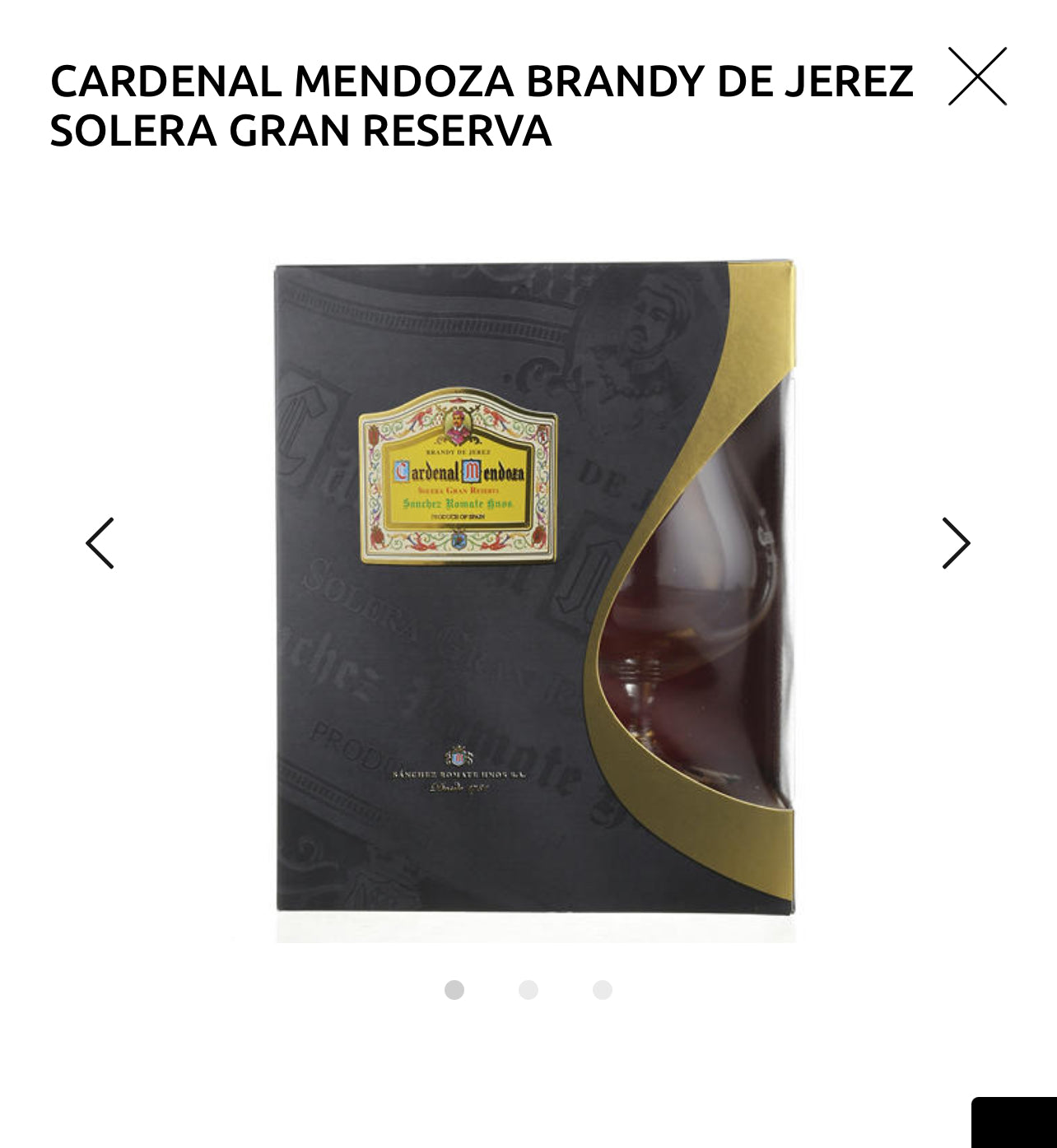 CARDENAL MENDOZA BRANDY DE JEREZ SOLERA GRAN RESERVA