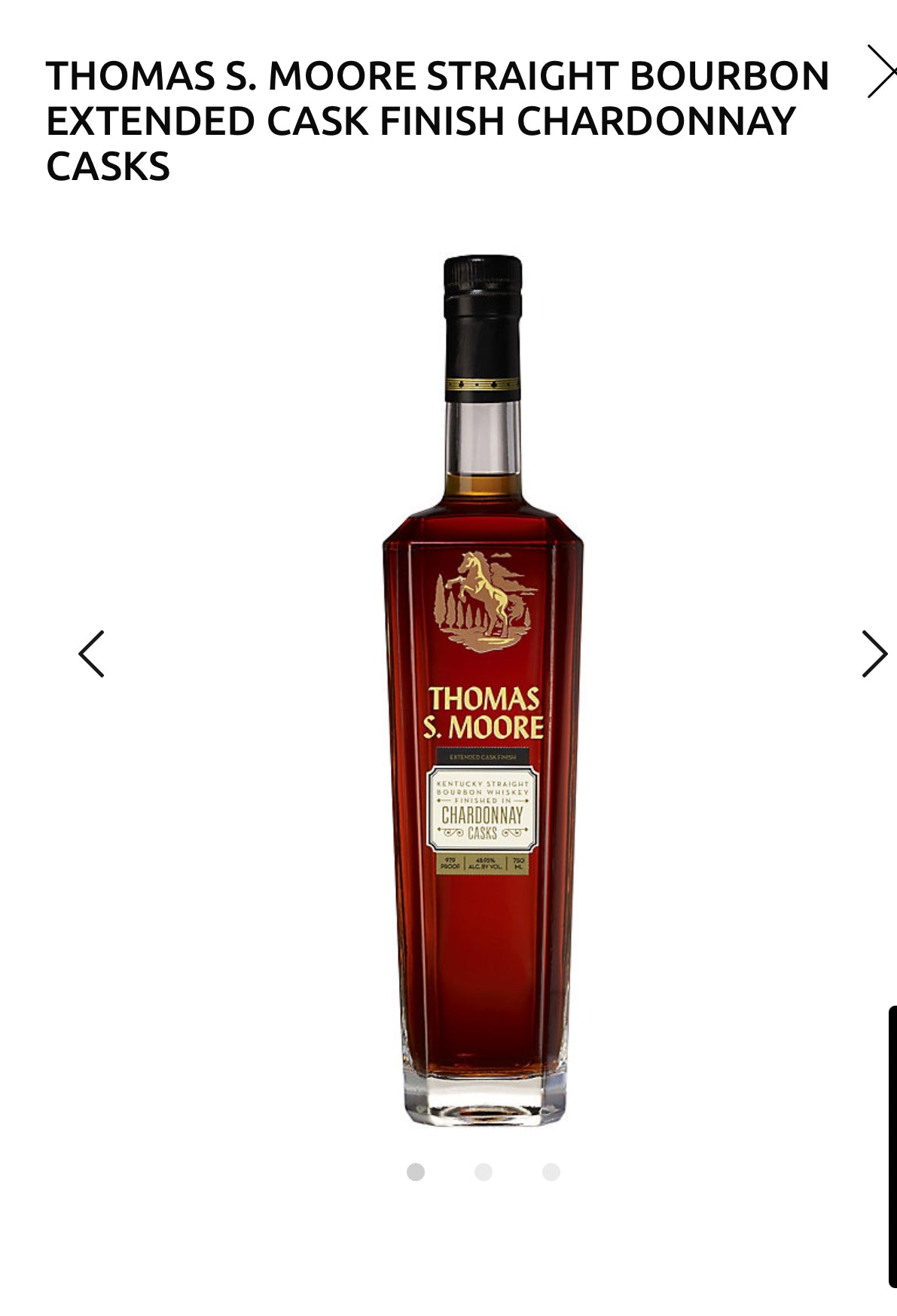 Thomas S. Moore Straight Bourbon Extended Cask Finish Chardonnay Casks 97.9