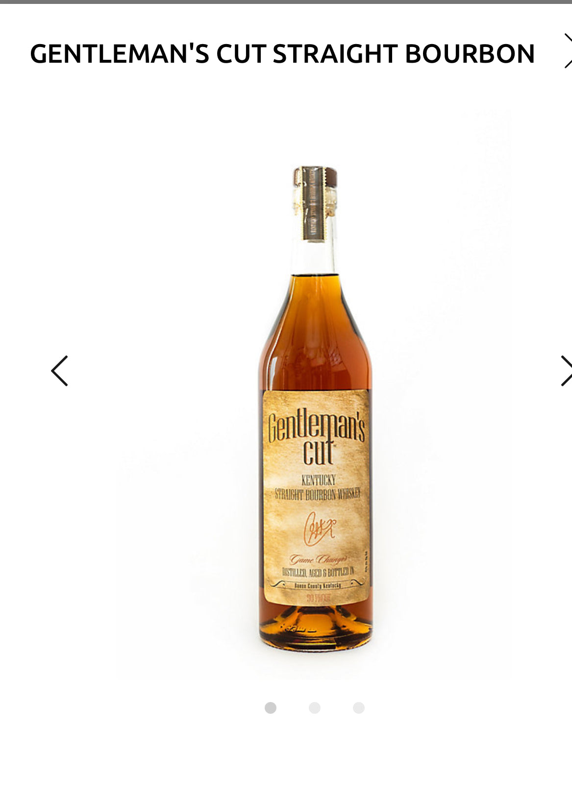 Gentleman's Cut Straight Bourbon 90