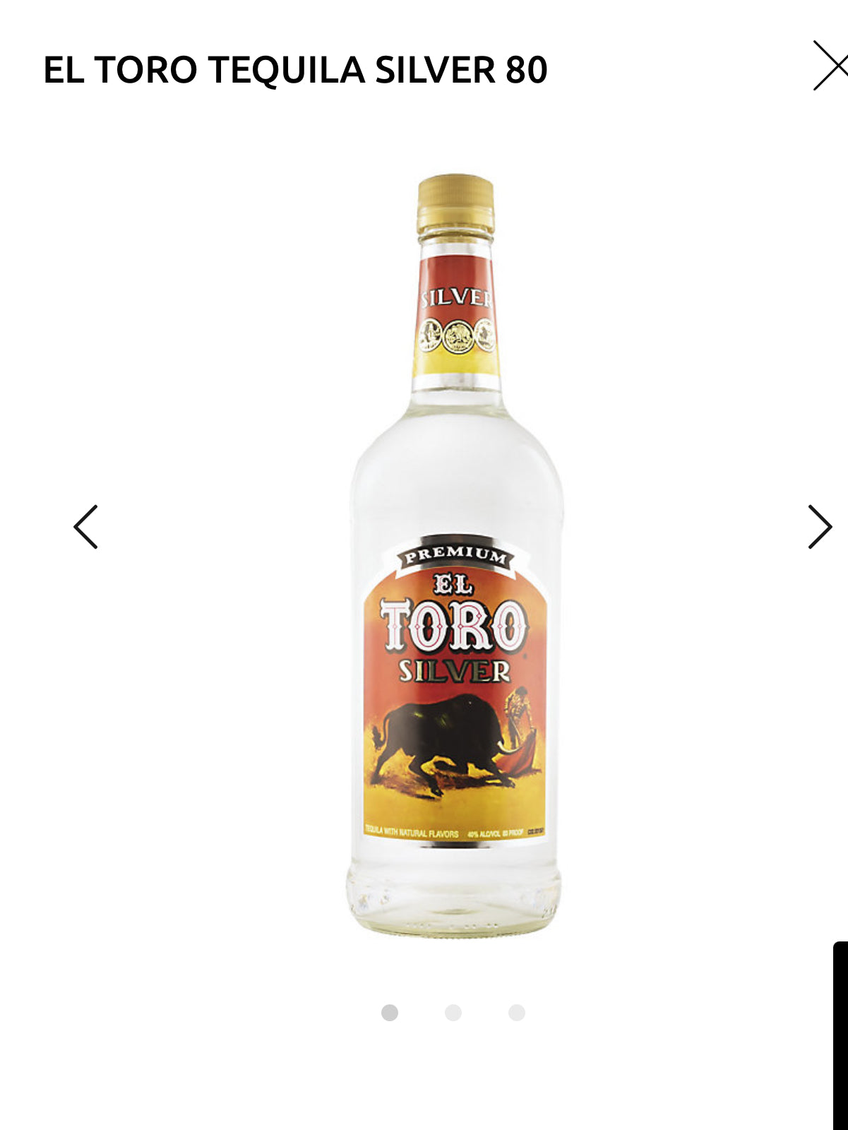 El Toro Tequila Silver 80