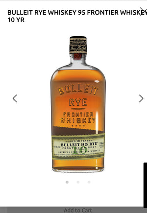Bulleit Straight Rye Whiskey 95 Frontier Whiskey 10 Yr 90