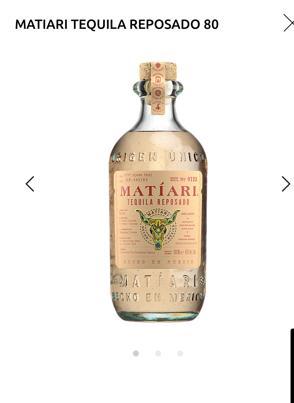 Matiari Tequila Reposado 80